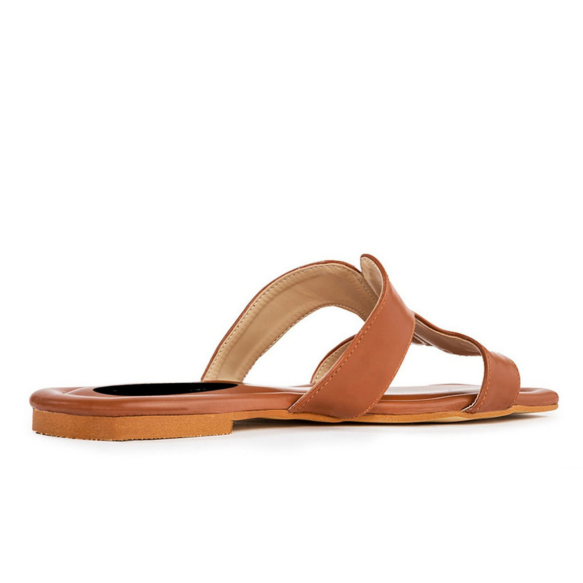 Platte ciabatta kleur donker bruin Fashion Attitude vista1