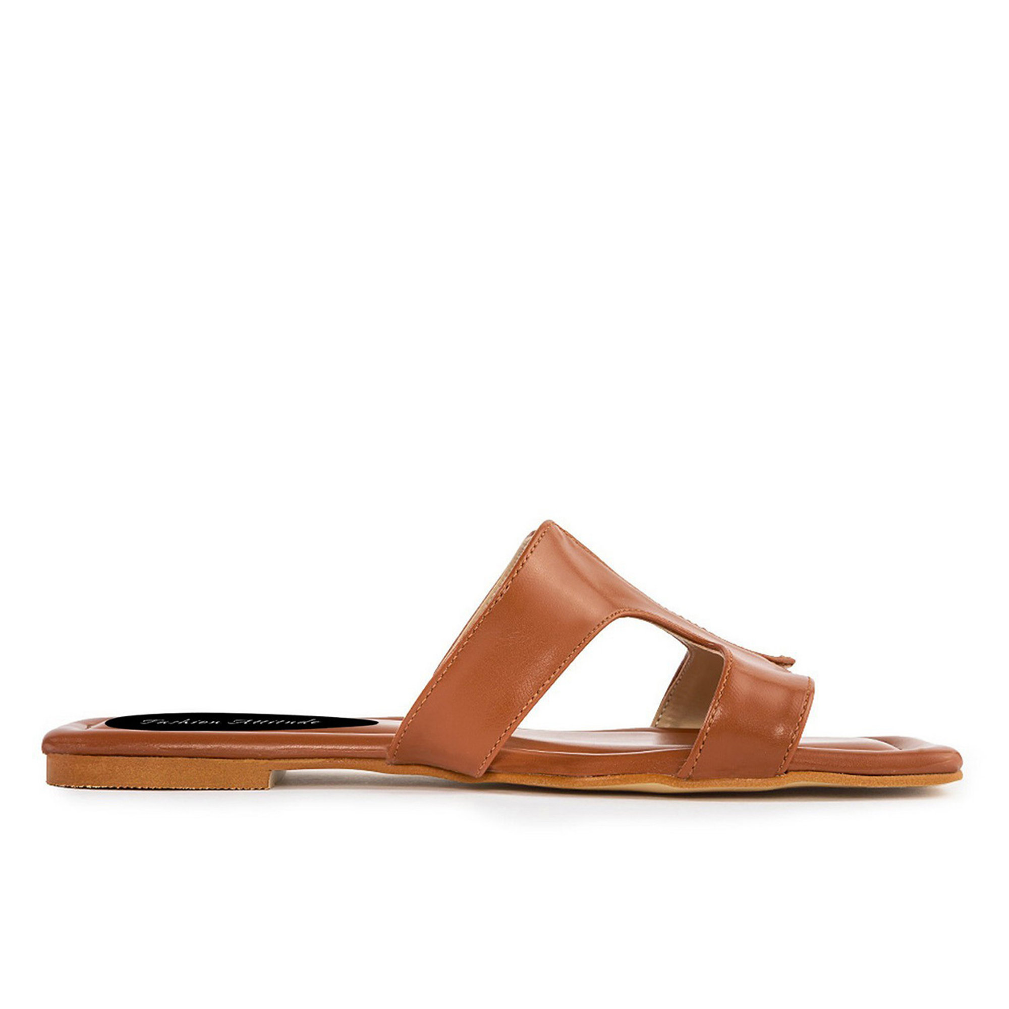 Platte ciabatta kleur donker bruin Fashion Attitude vista2