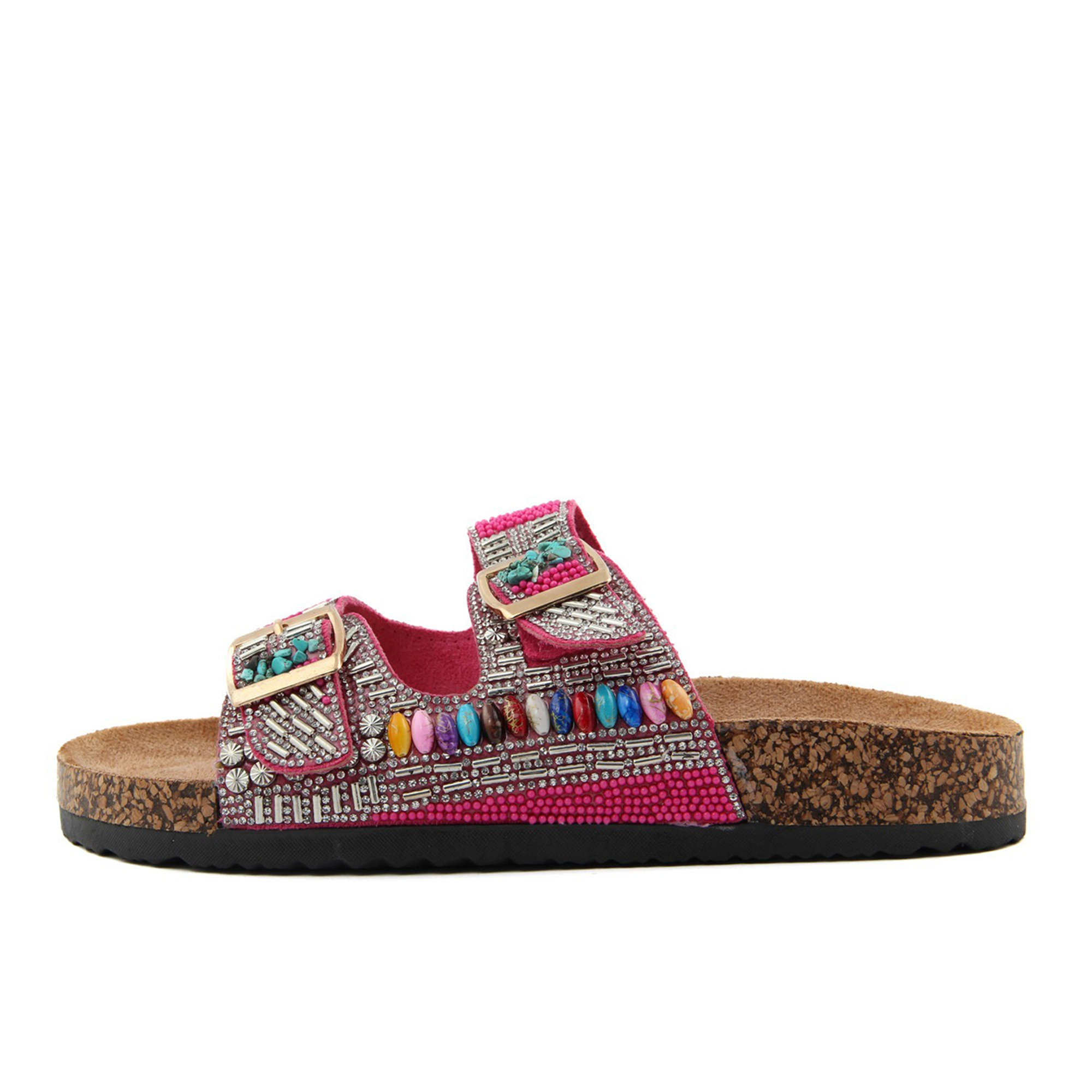 Pantofola, suola in finto sughero colore fuxia Fashion Attitude vista1