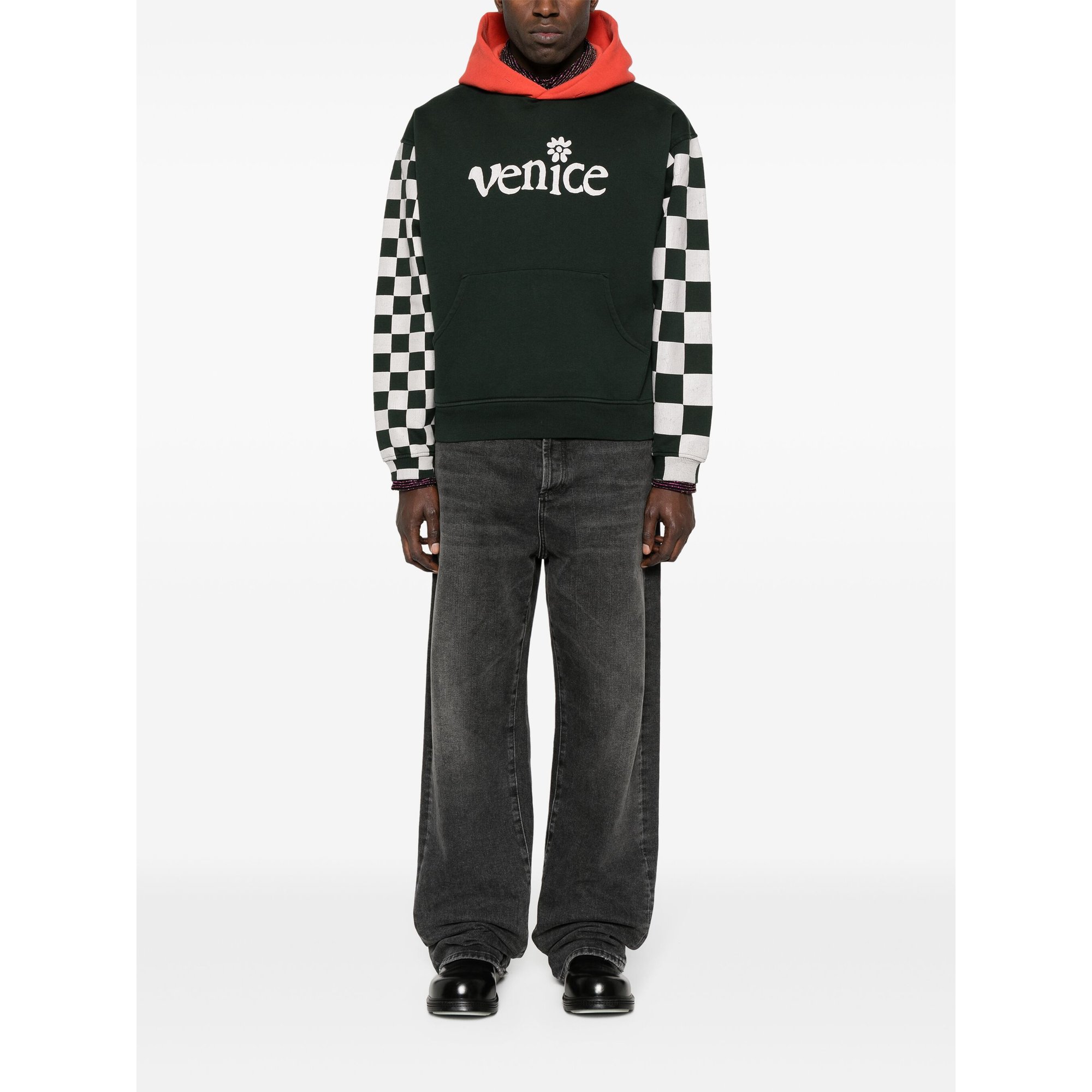 Men Venice Checker Sleeve Hoodie Knit Erl08t021 ERL vista1