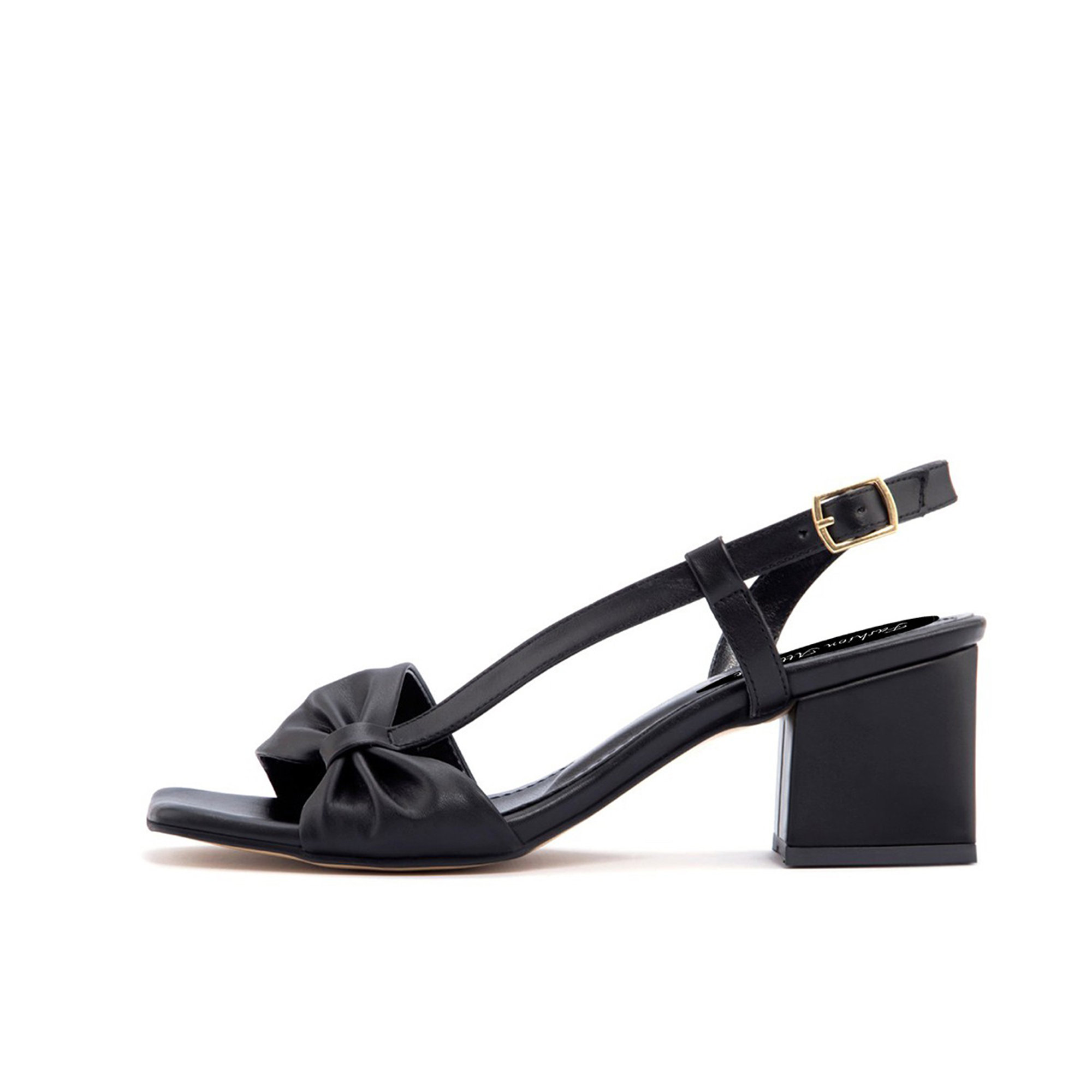 Sandalo con tacco quadrato medio basso colore nero Fashion Attitude vista2