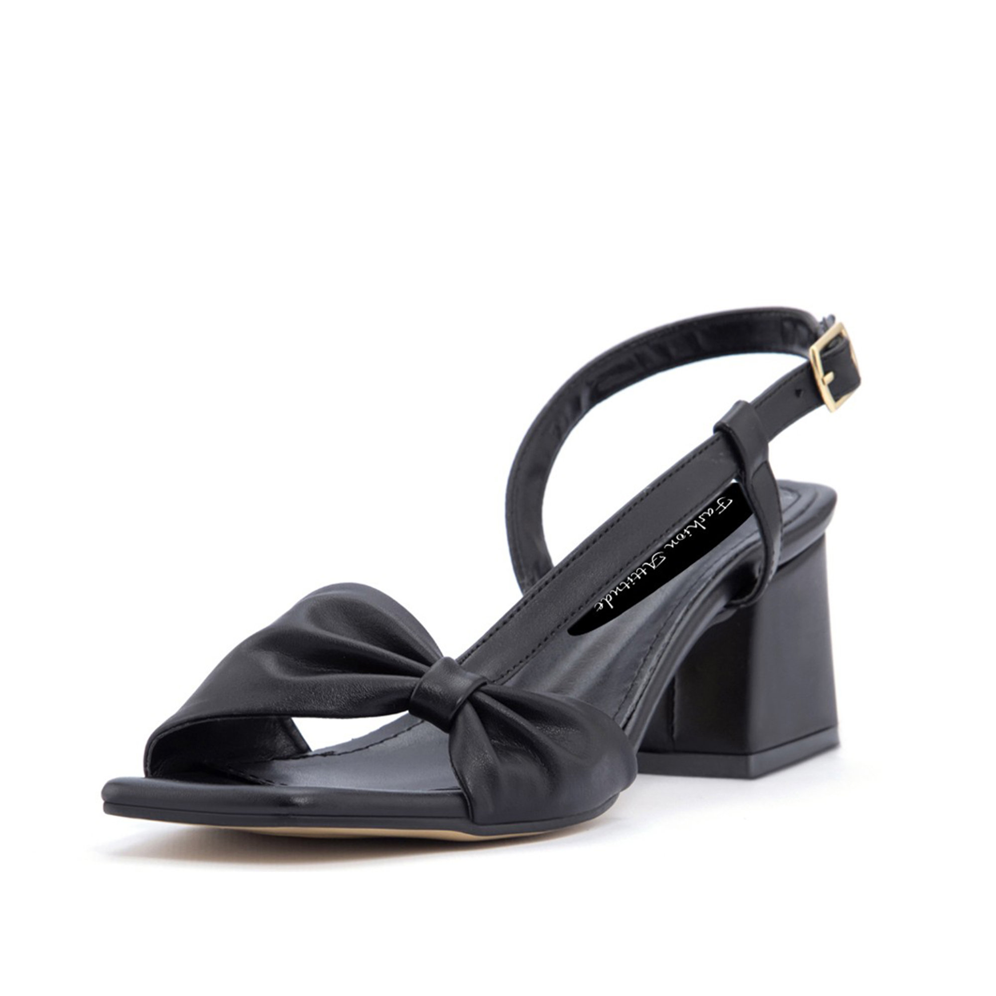 Sandalo con tacco quadrato medio basso colore nero Fashion Attitude vista0