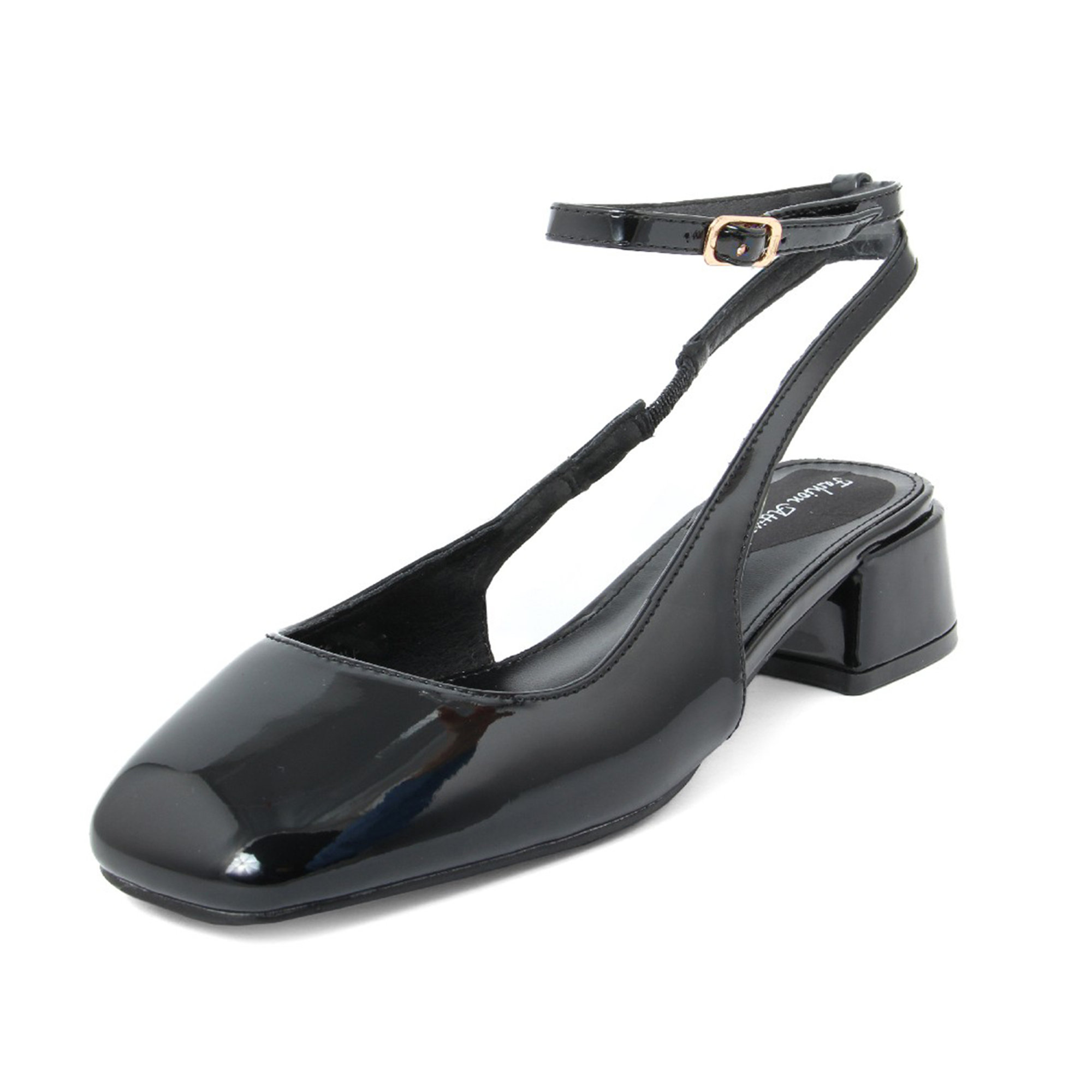 Slingback con punta cuadrada y tacón rectangular color negro Fashion Attitude vista0