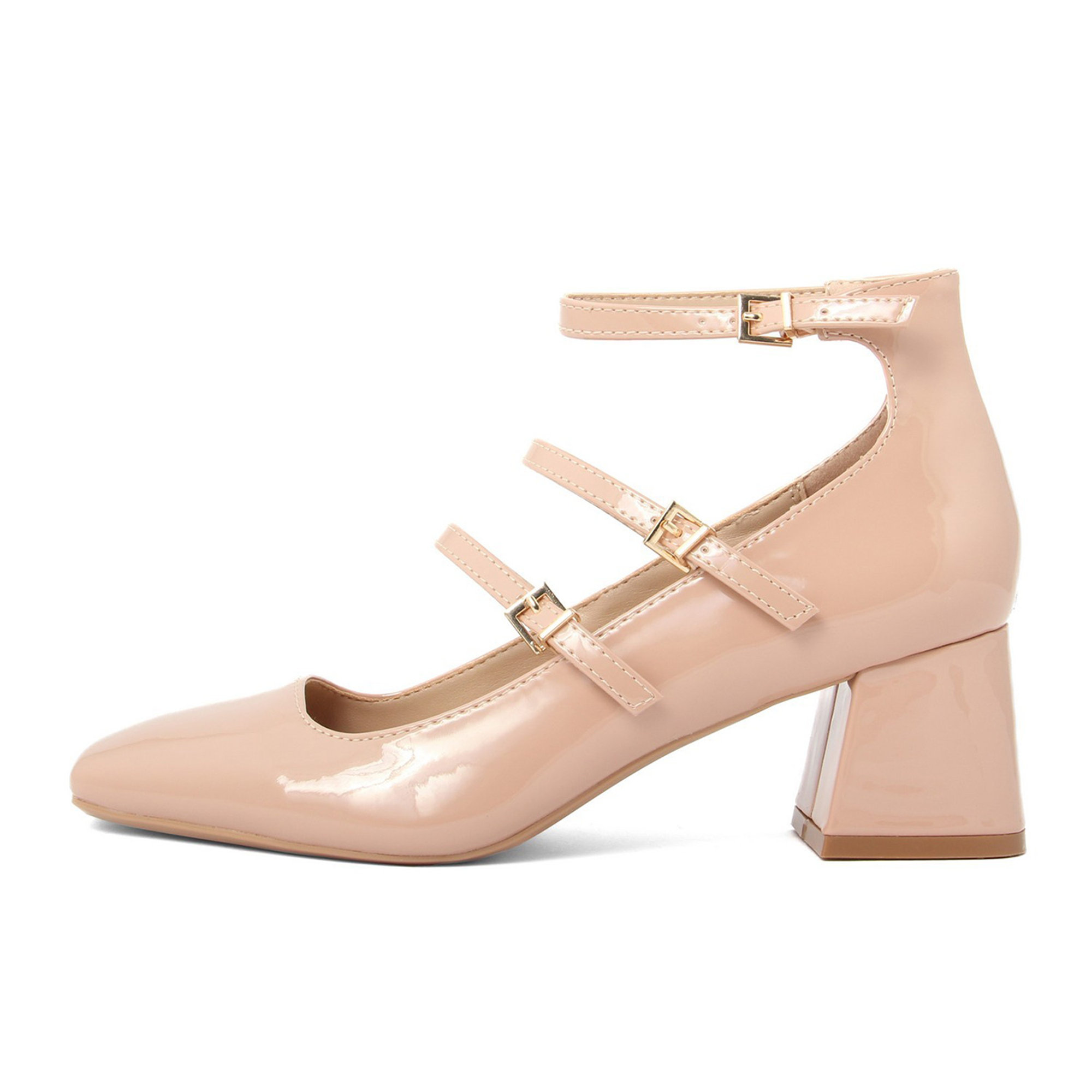 Escarpins Mary-Jane réglables avec 3 boucles couleur nude Fashion Attitude vista2