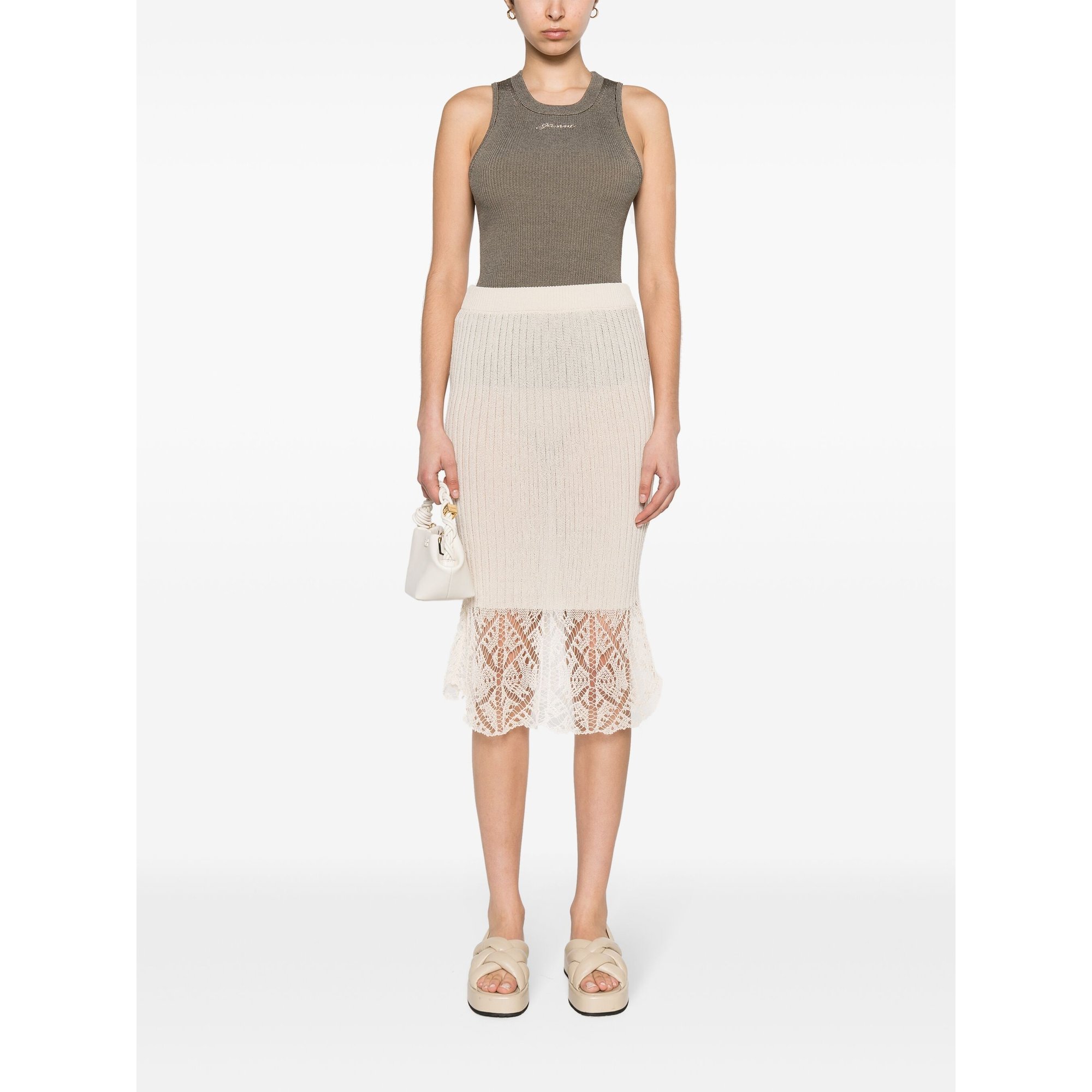 Thin Cotton Lace Midi Skirt K2251 Ganni vista1