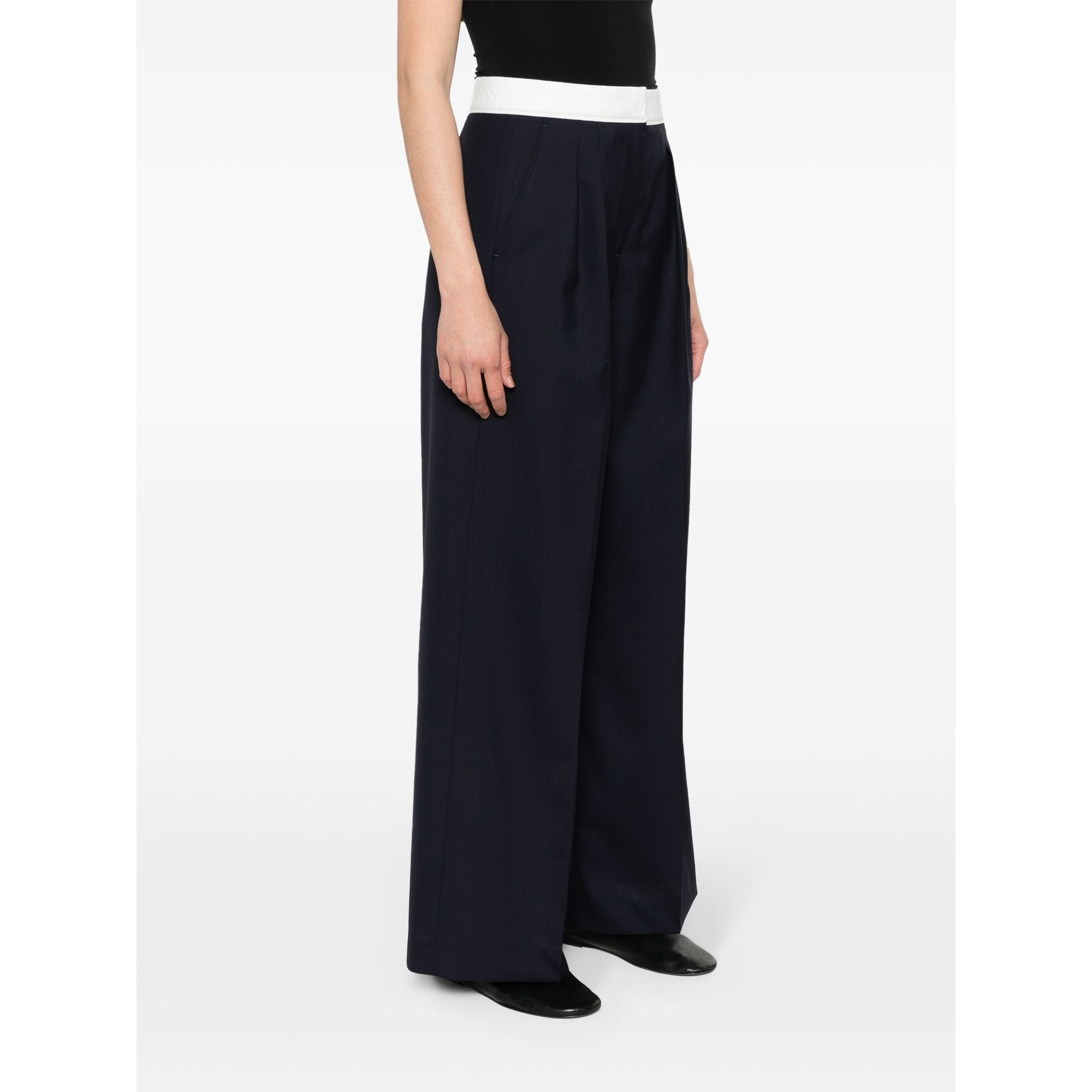 Pantalons Elia Laine Fresco Italienne S24wtlg466 Officine Générale vista2