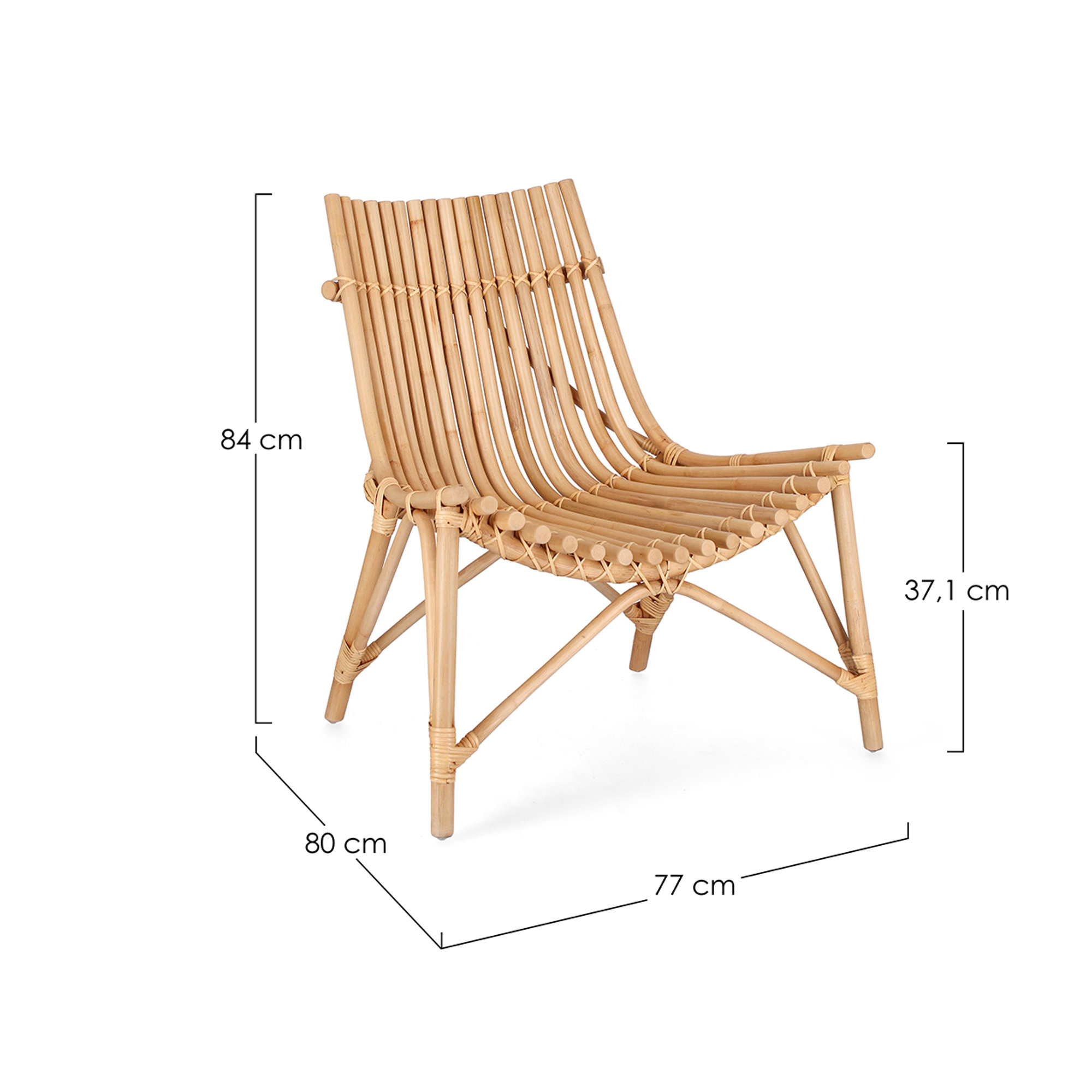 Menendez natural lounge chair Bizzotto vista6