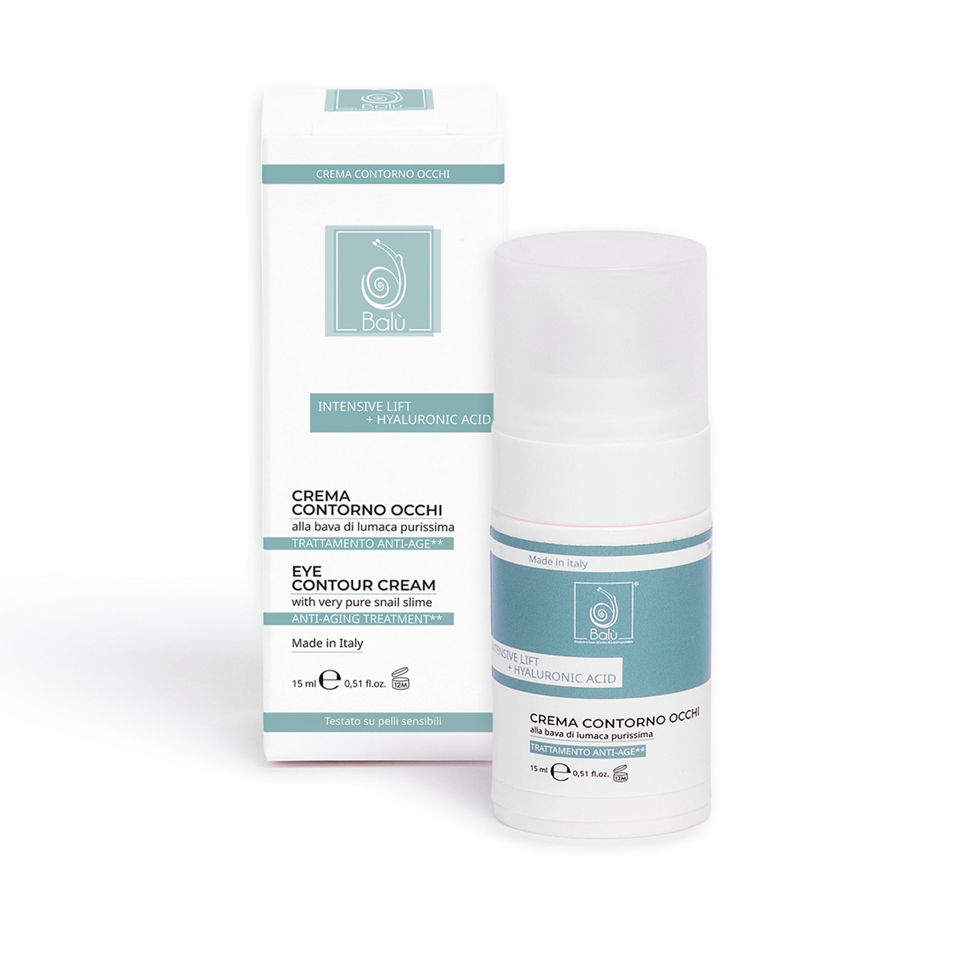 Crema contorno occhi Intensive Lift+ alla Bava di Lumaca purissima con acido ialuronico Balù cosmetici vista0