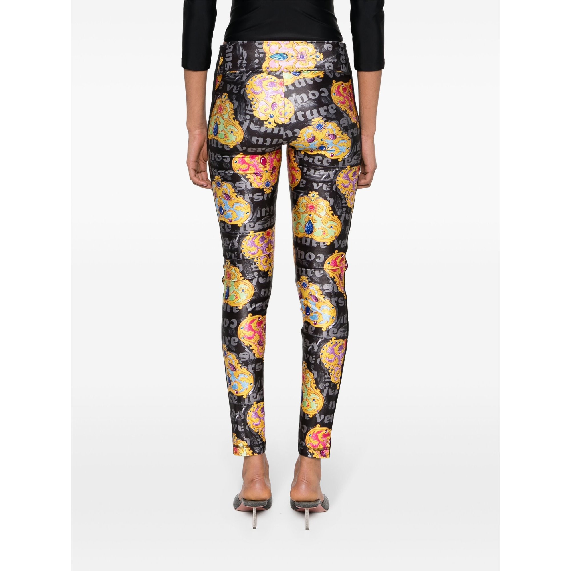 Jean jegging Fouseux avec bande latérale 76hac114js348 Versace Jeans Couture vista3