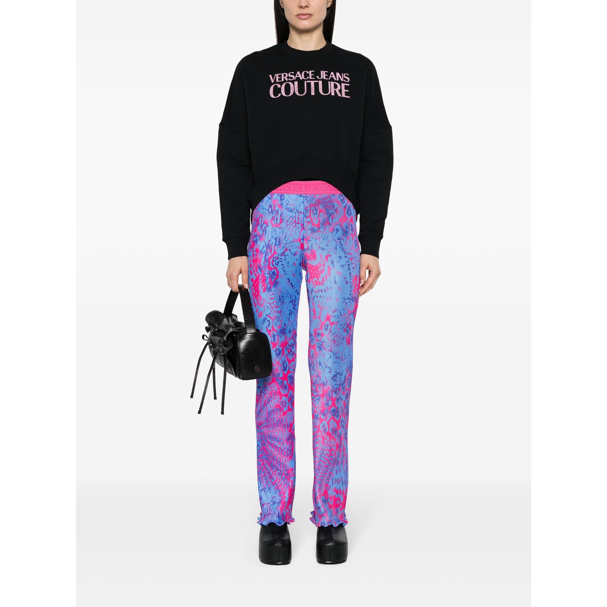 Logo Gummy Glitter Sweatshirts 76haig03cf01g Versace Jeans Couture vista1