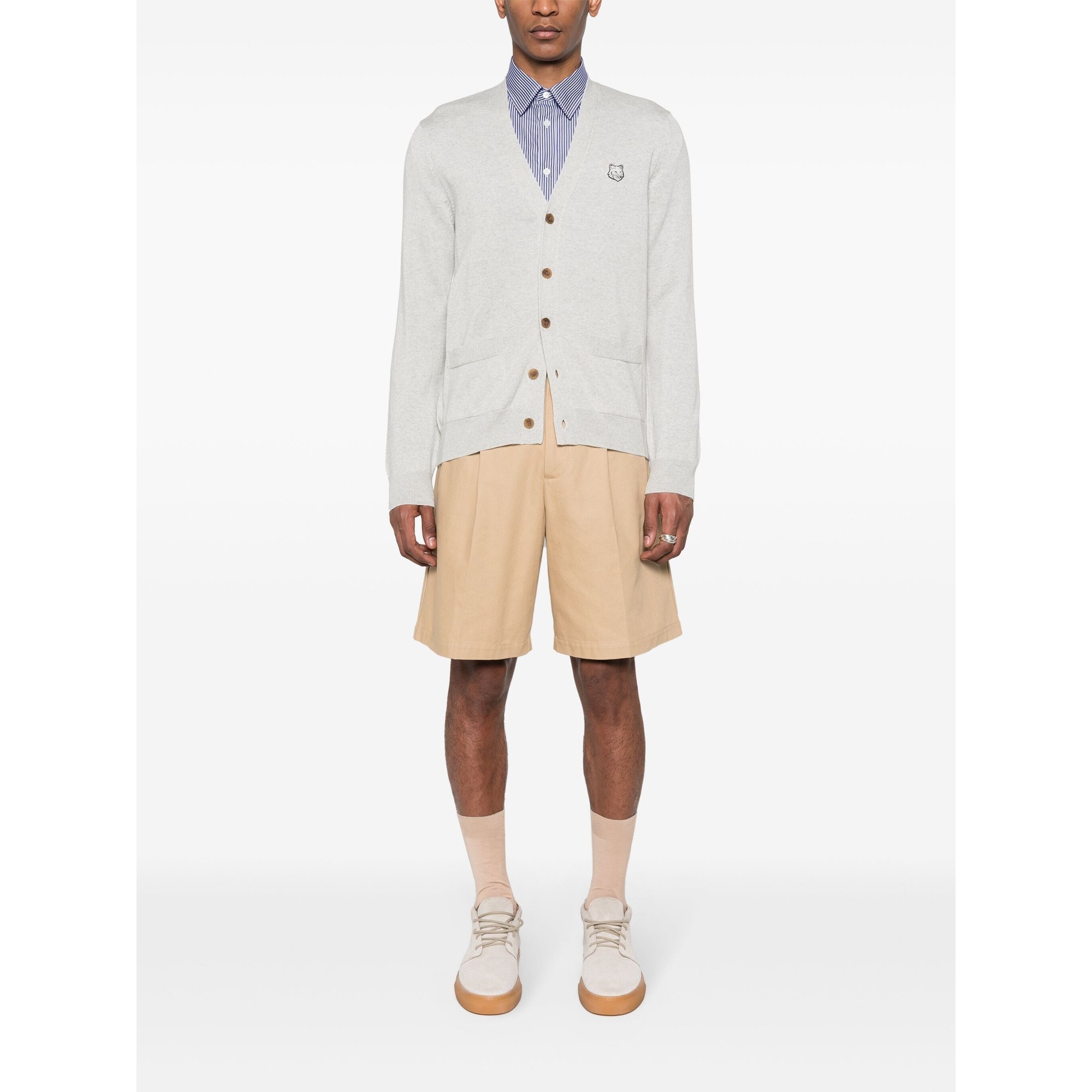 Bold Fox Head Patch Regular Cardigan Mm00509kt1036 Maison Kitsuné vista1