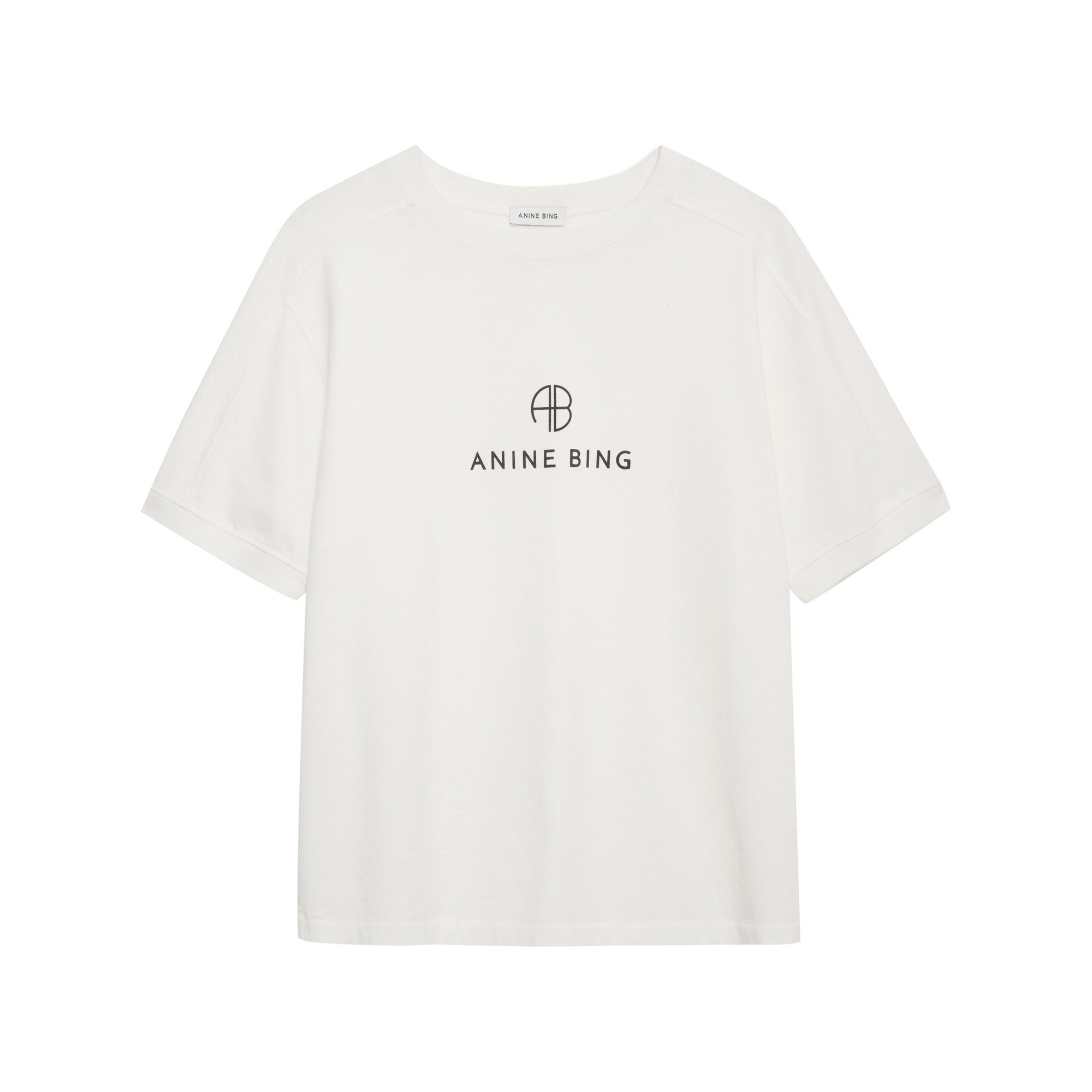 Jaylin Tee Monogram - Ivory A0810280ivy1 Anine Bing vista0