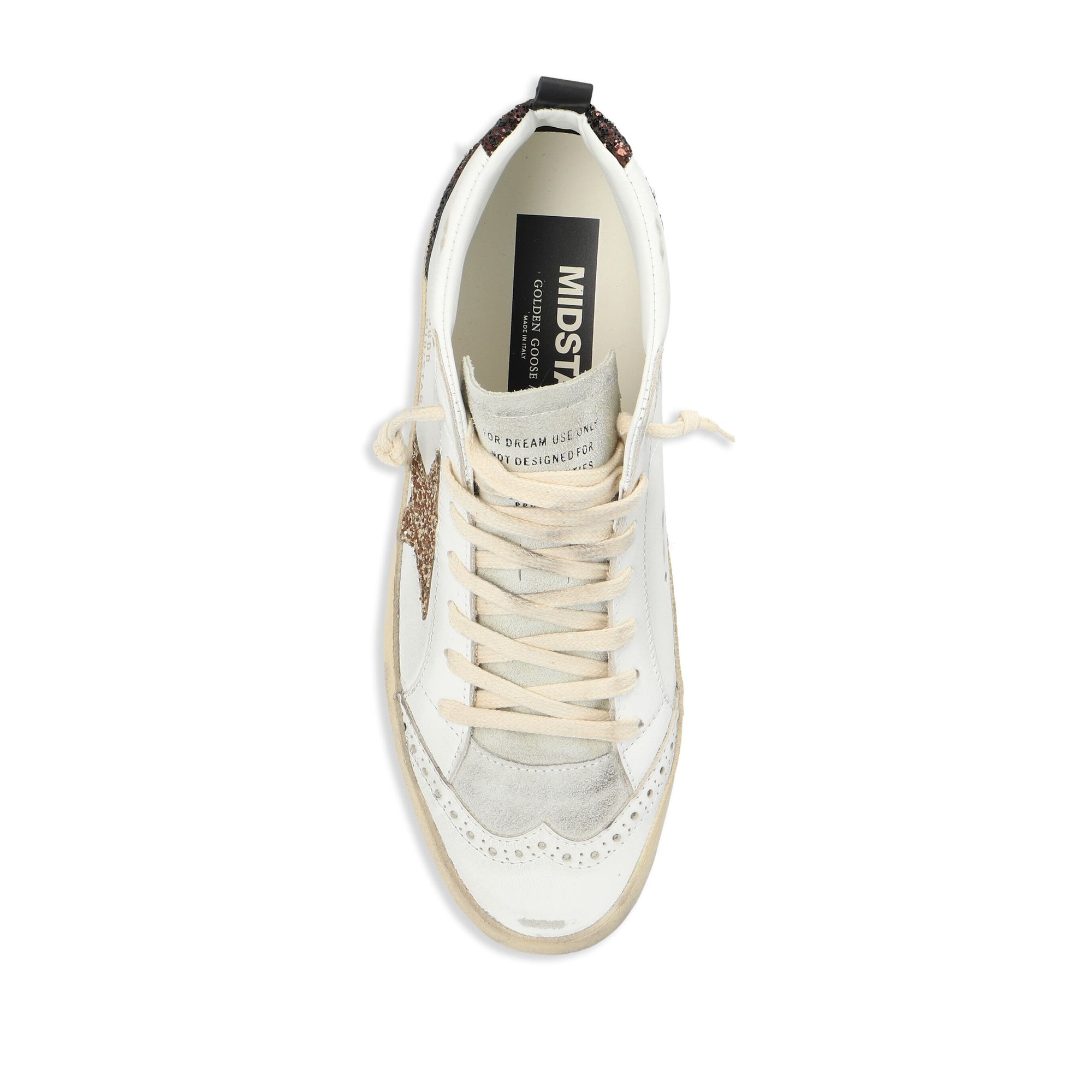 Mid Star Leather Upper And Toe Glitter Star Heel And Spur Laminated Wave Gwf00122f00613611923 GOLDEN GOOSE vista3