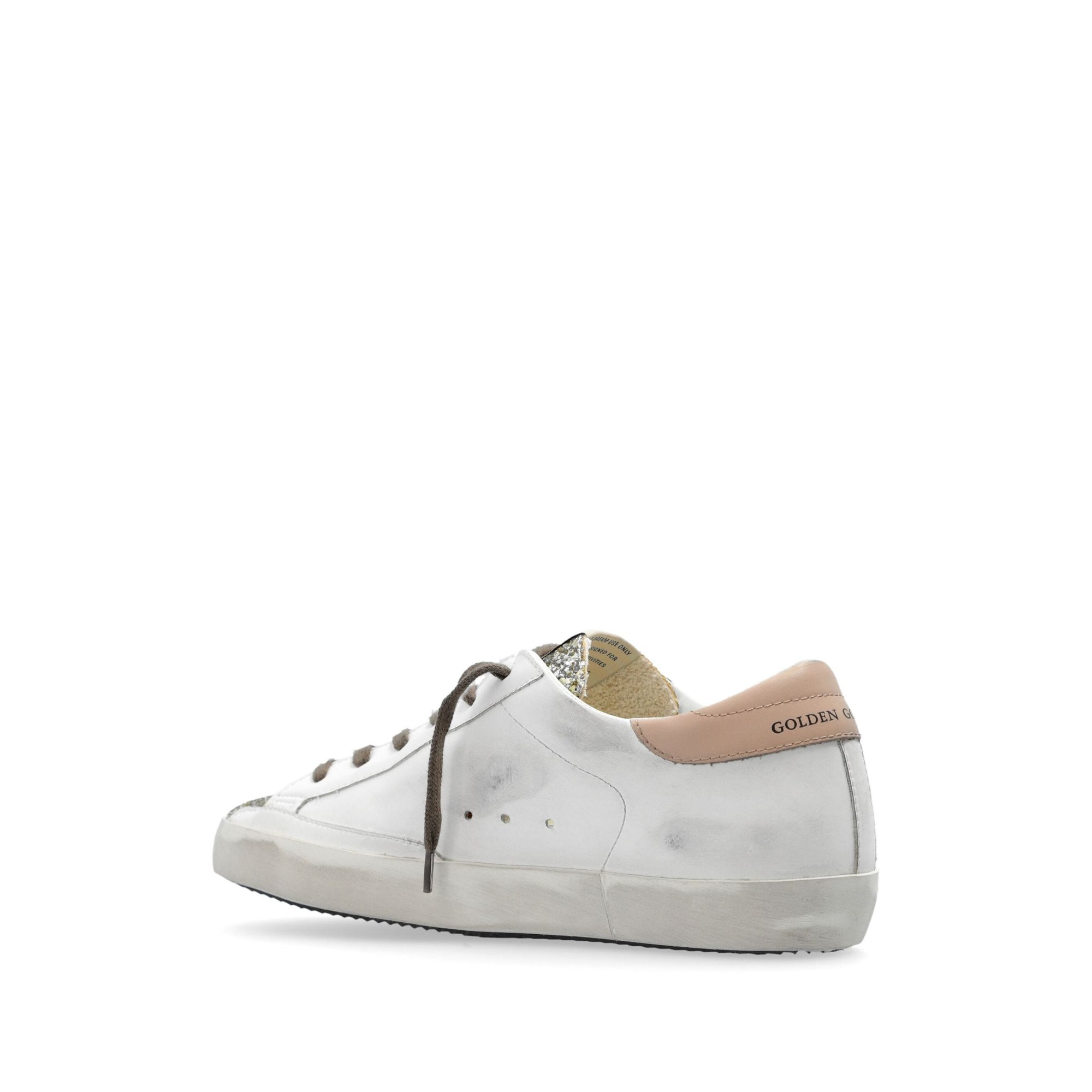 Super Star Bio Basé Supérieur Paillettes orteil Suède étoile et cuir talon Gwf00102f00623611941 GOLDEN GOOSE vista2