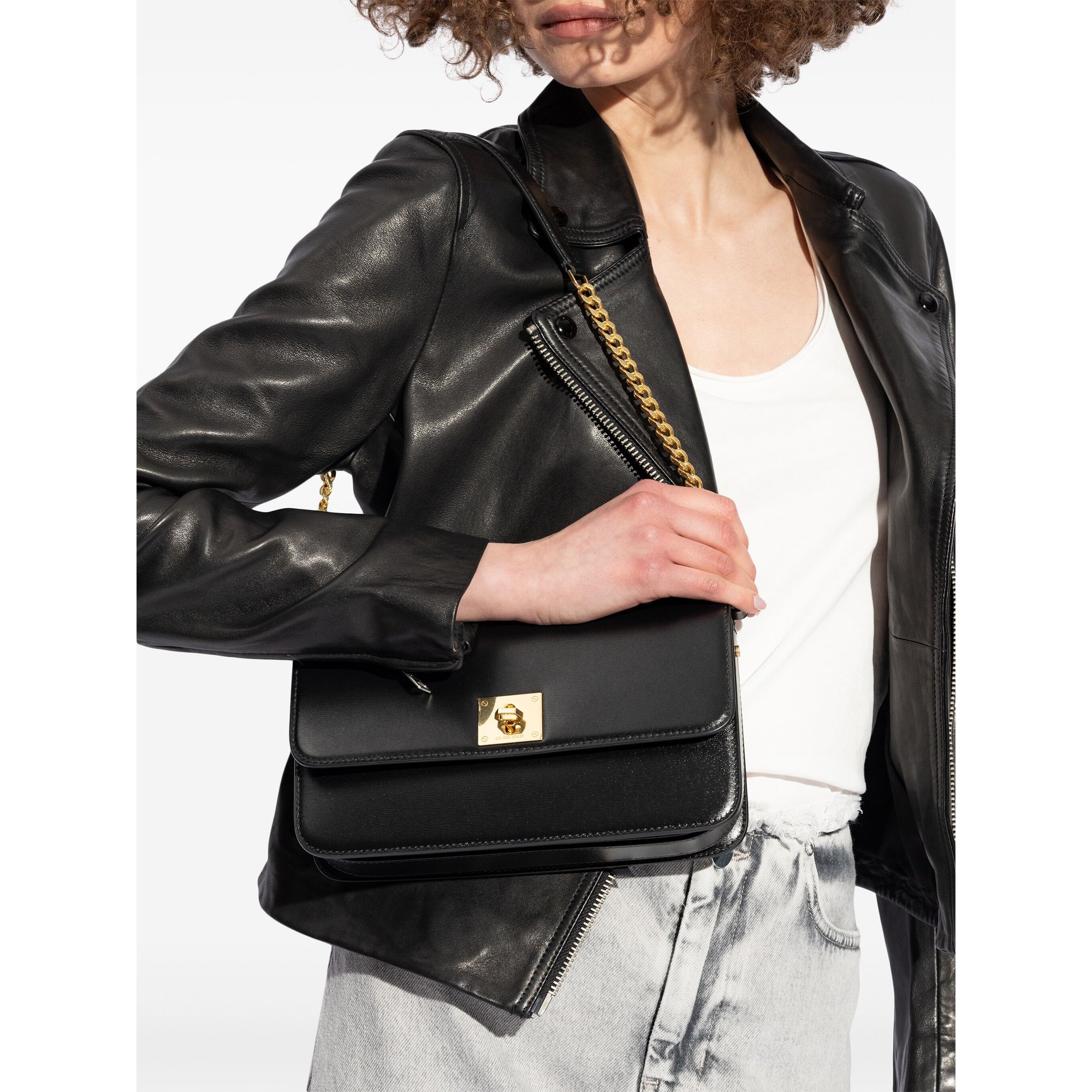 Bolso Gioia de piel Palmellato con detalles en metal dorado Gwa00473a00056590100 GOLDEN GOOSE vista1