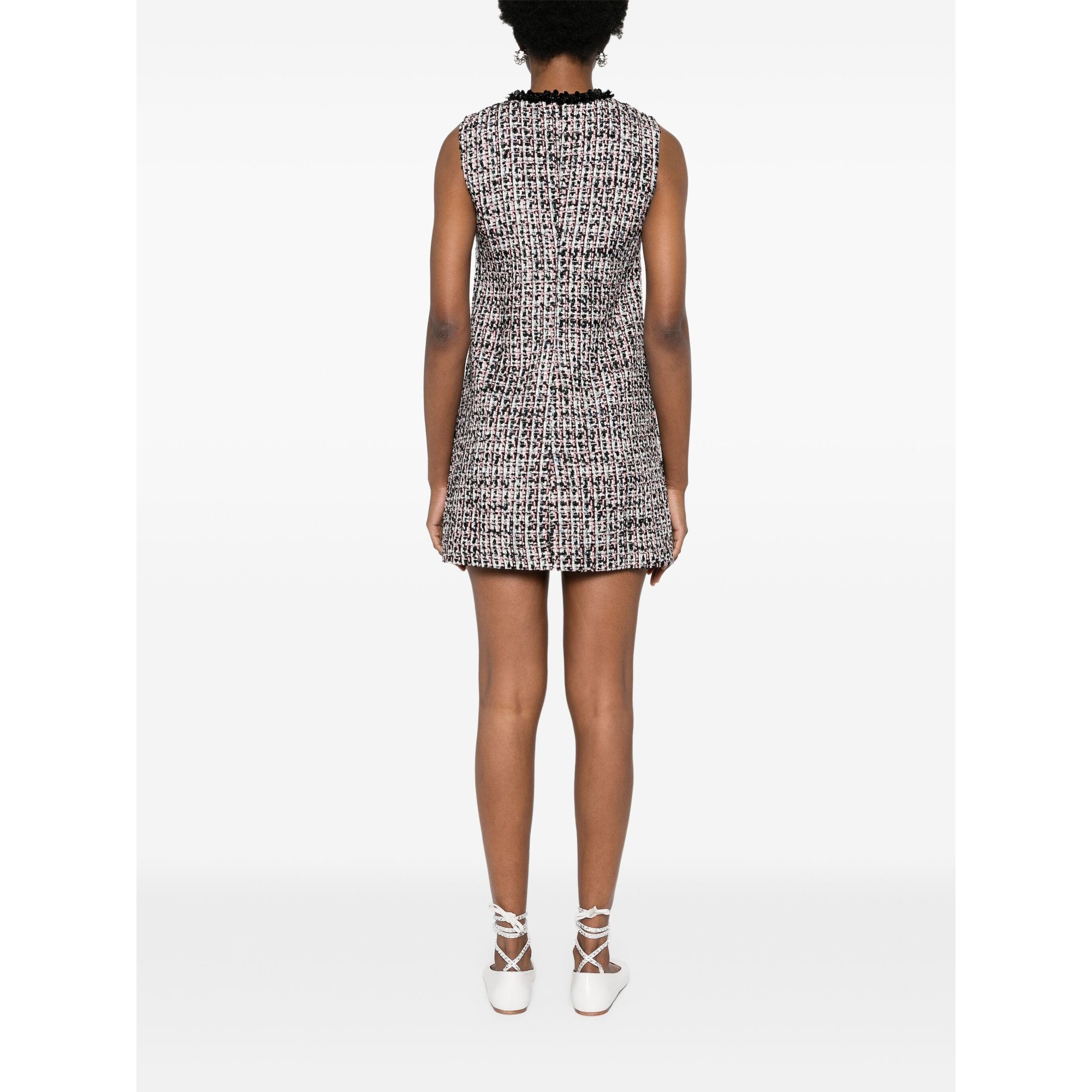 Black Boucle Embellished Mini Dress Pf24173sb SELF-PORTRAIT vista3