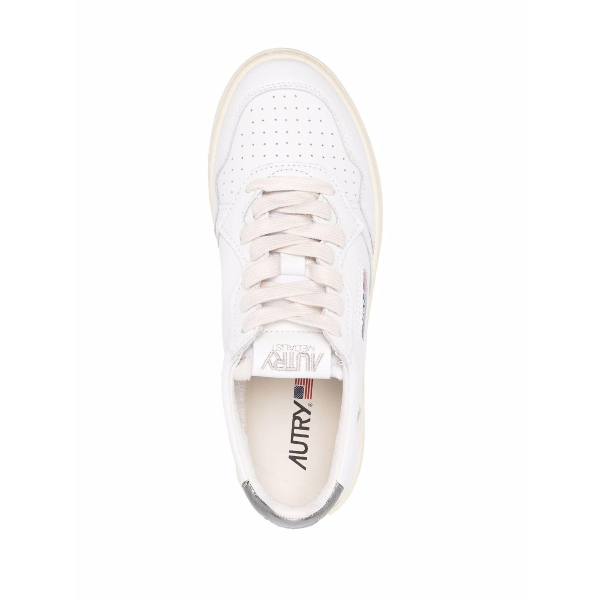 Medalist Low Femme Leat/leat Blanc/argent Aulwll05 Autry vista3