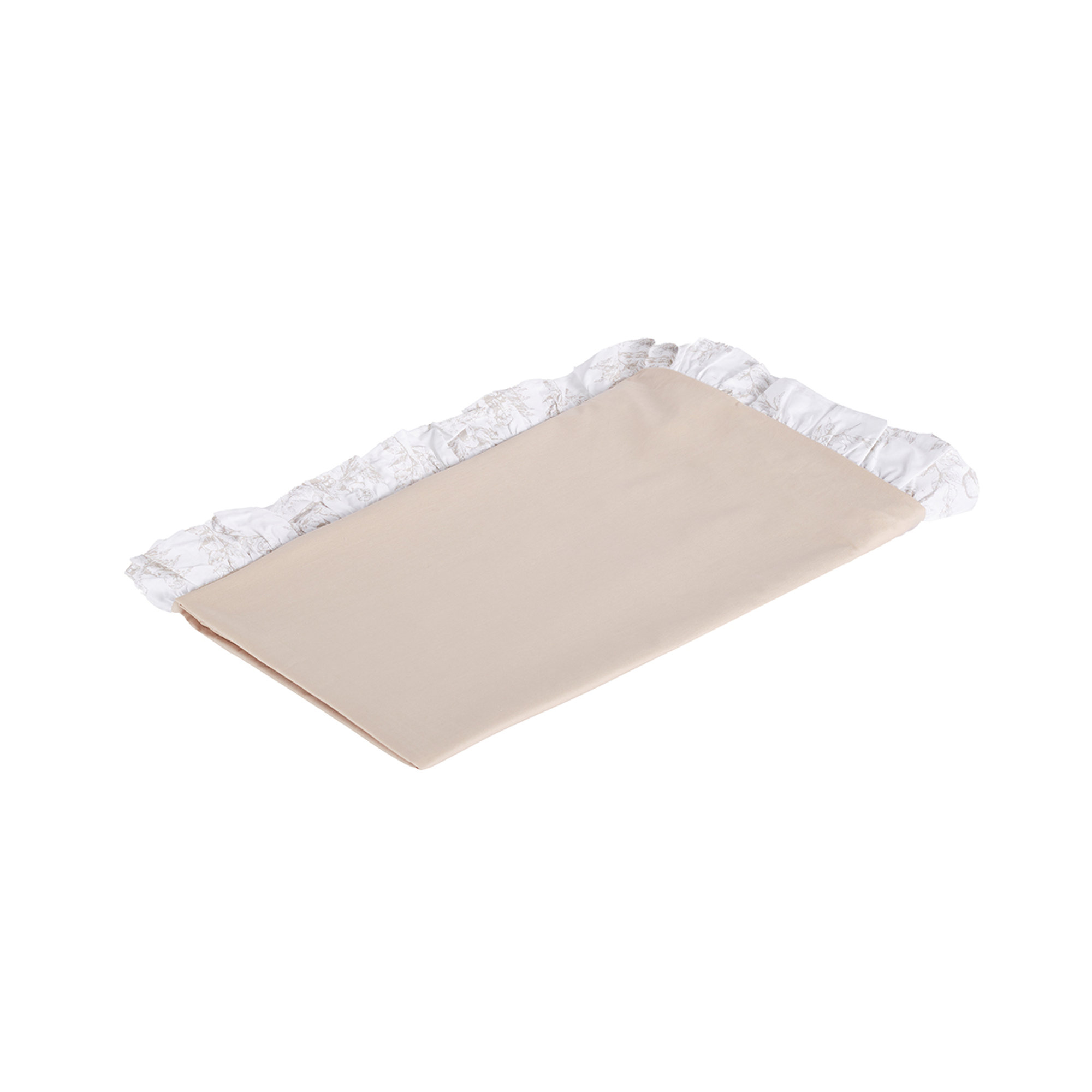 Nappe en coton sable avec bord frou frou Toile de Jouy Camargue Toile De Jouy vista1
