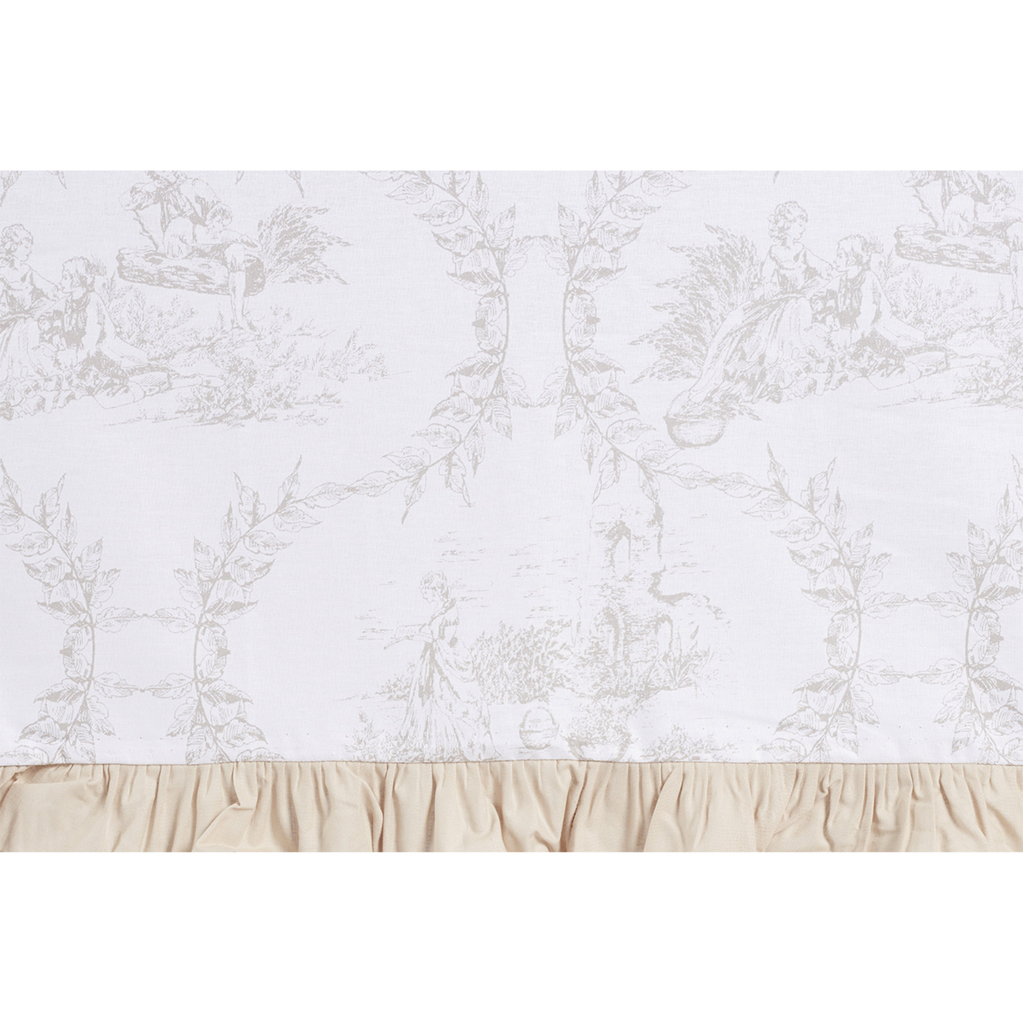 Tovaglia Cotone Toile de Jouy Camargue con Bordo Frou Frou Sabbia Toile De Jouy vista2