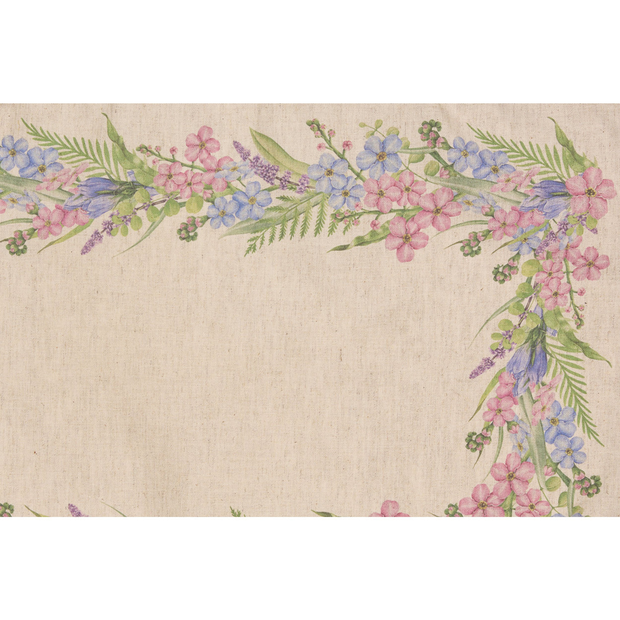 2 Stofservietter 35x50 Blandet Naturligt Linned Trykte Vilde Blomster Frou Frou Tovaglie & Runner vista3