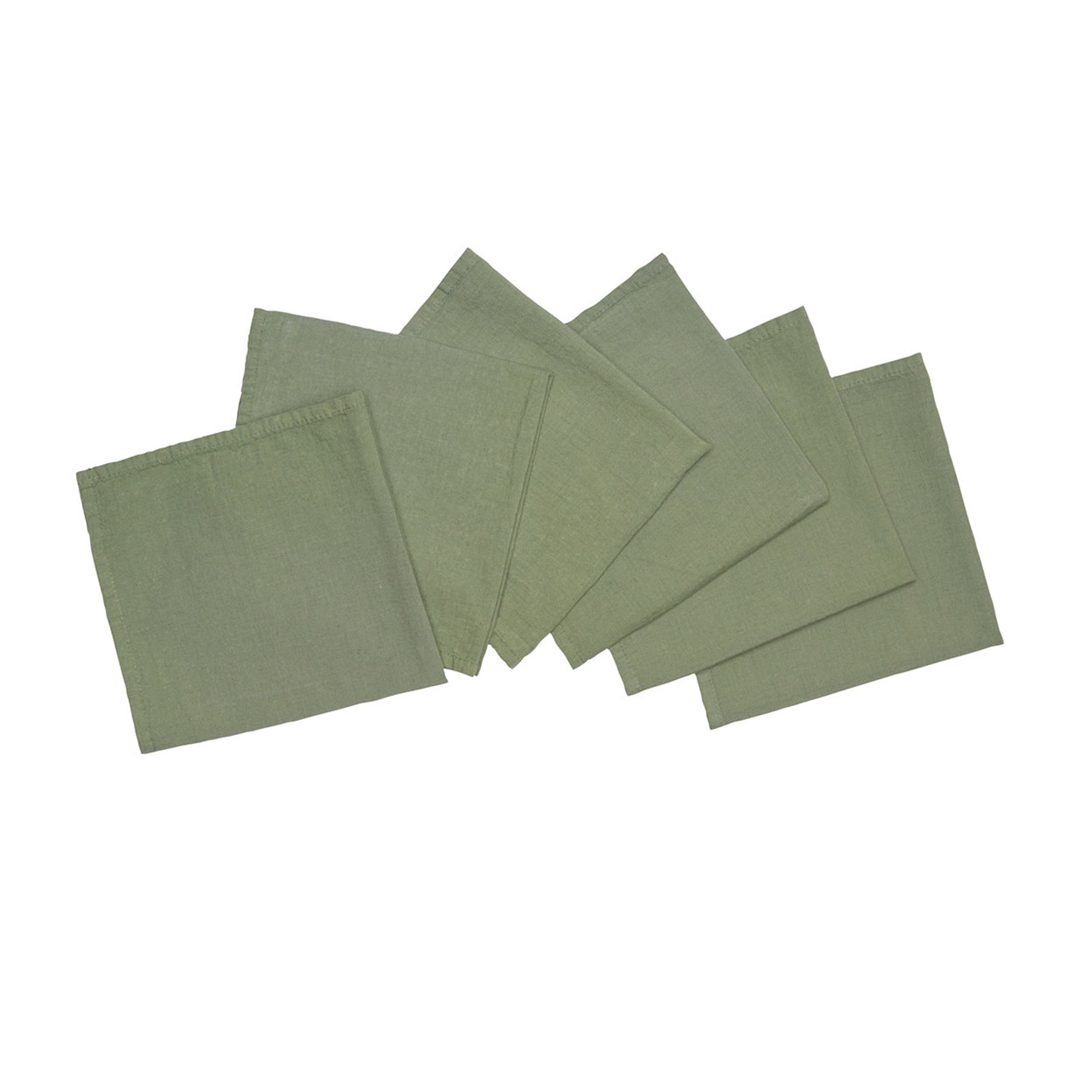 6 Servilletas 45X45 Mezcla de Lino Oliva La tabla de colores vista0