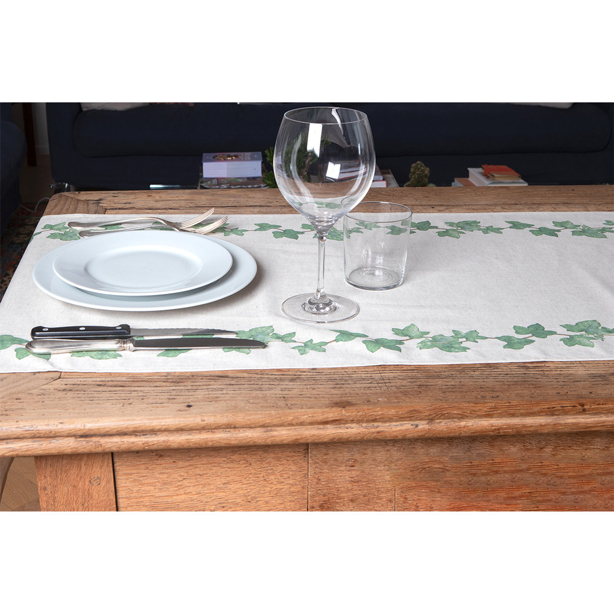 Runner Misto Lino Naturale Stampato Edera Tovaglie & Runner vista4
