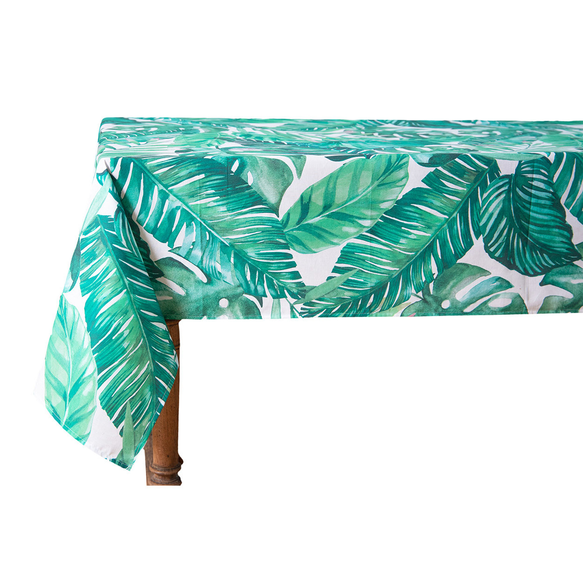 Mantel de algodón hojas verdes La tabla de colores vista0