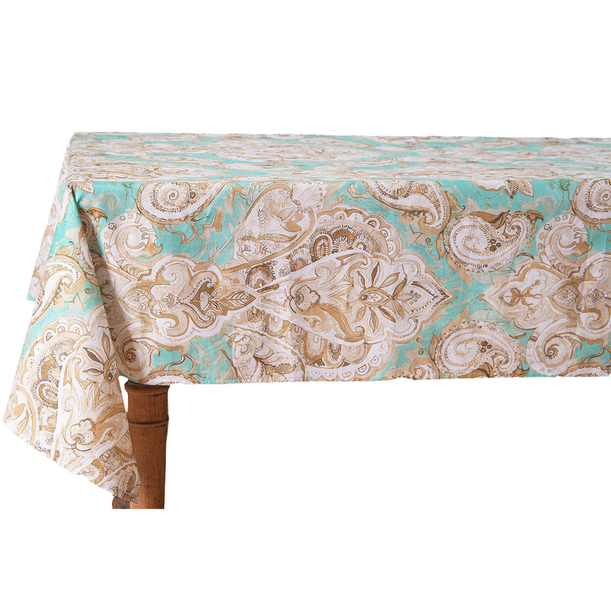 Tischdecke Baumwolle Paisley Grün Tovaglie & Runner vista4