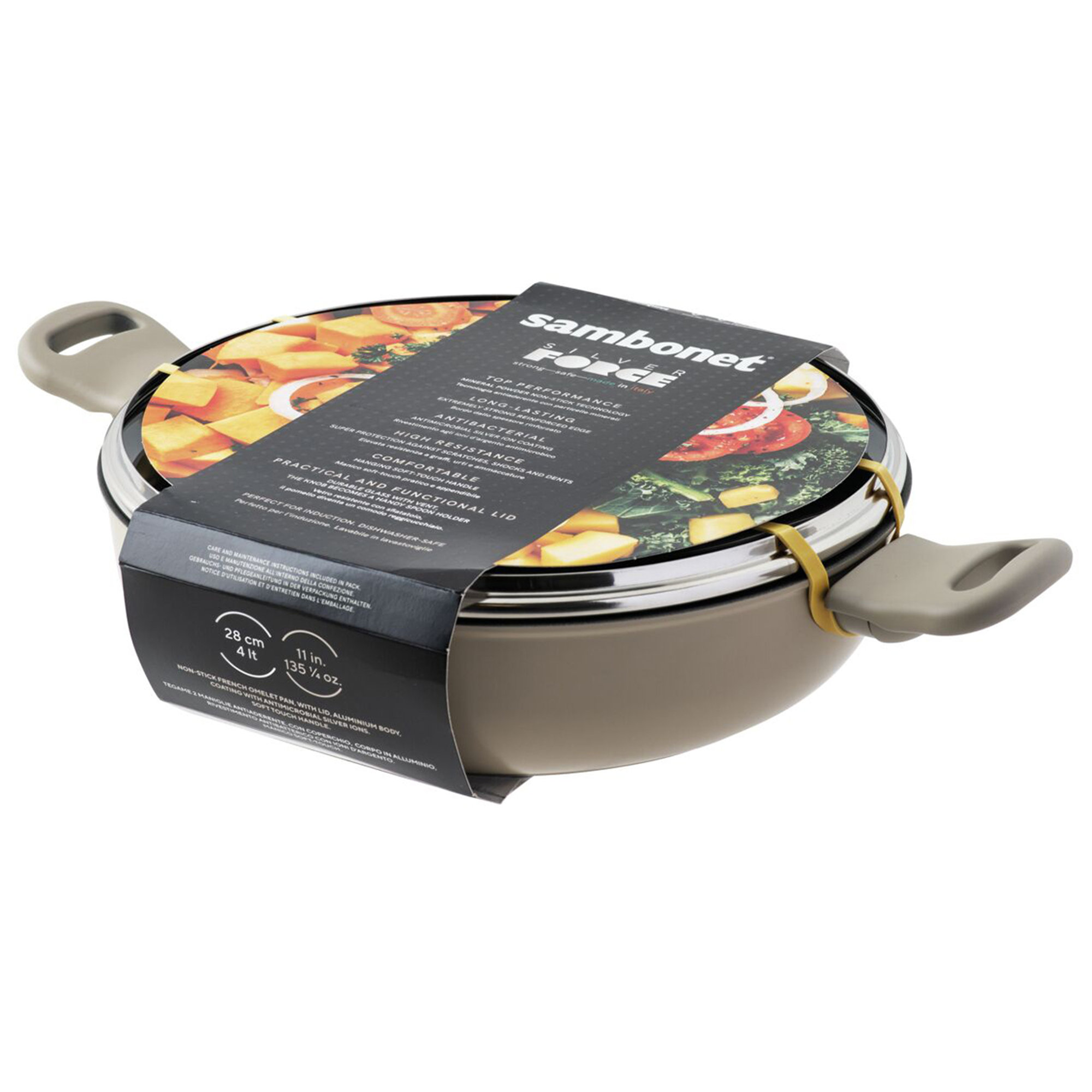 Shallow saucepan - Round - Ø 28.0 cm - h 8.5 cm - 4.000 l - Silver Force Sambonet vista8