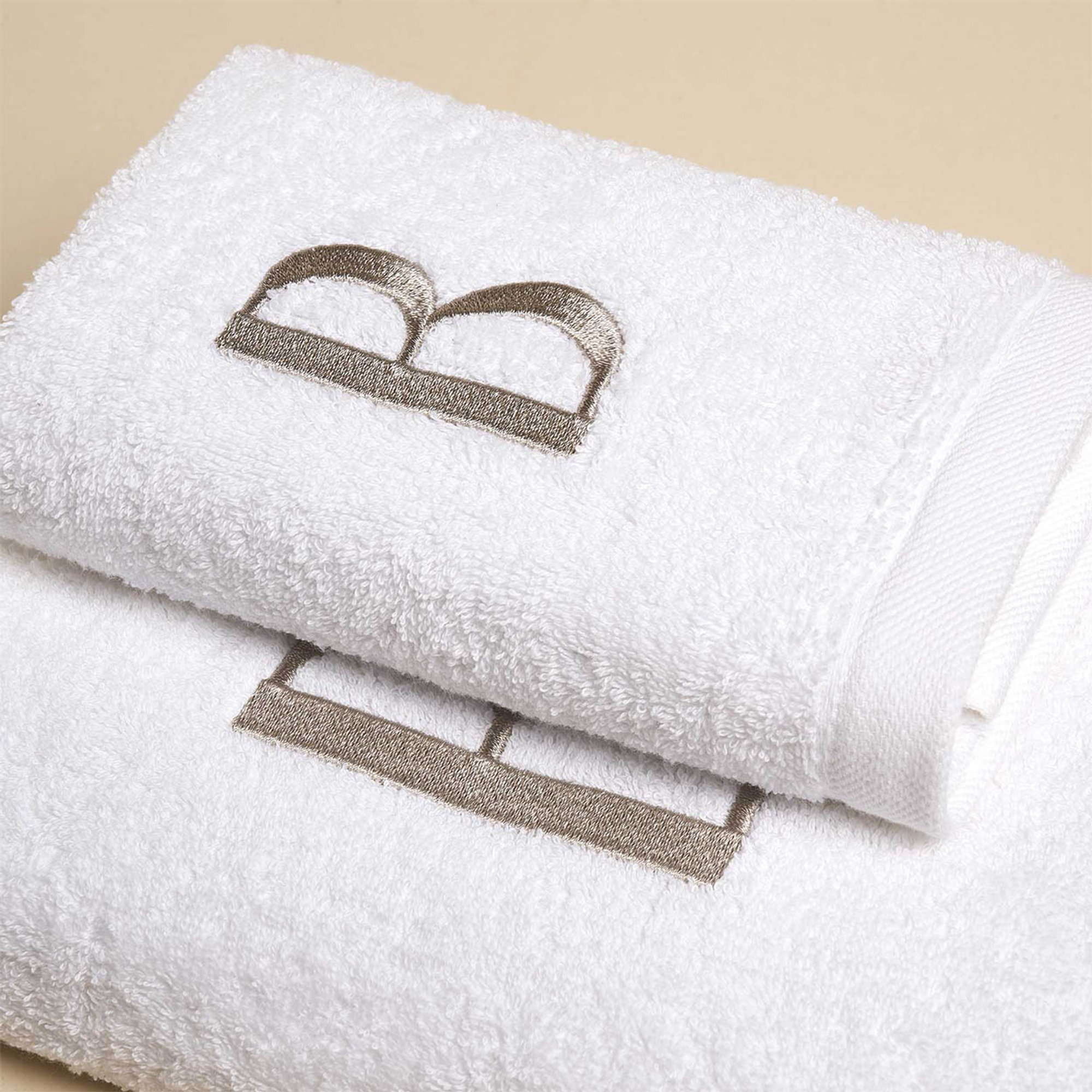 MONOGRAM Sæt Håndklæde Ansigt + Gæst, B Biancoperla vista1