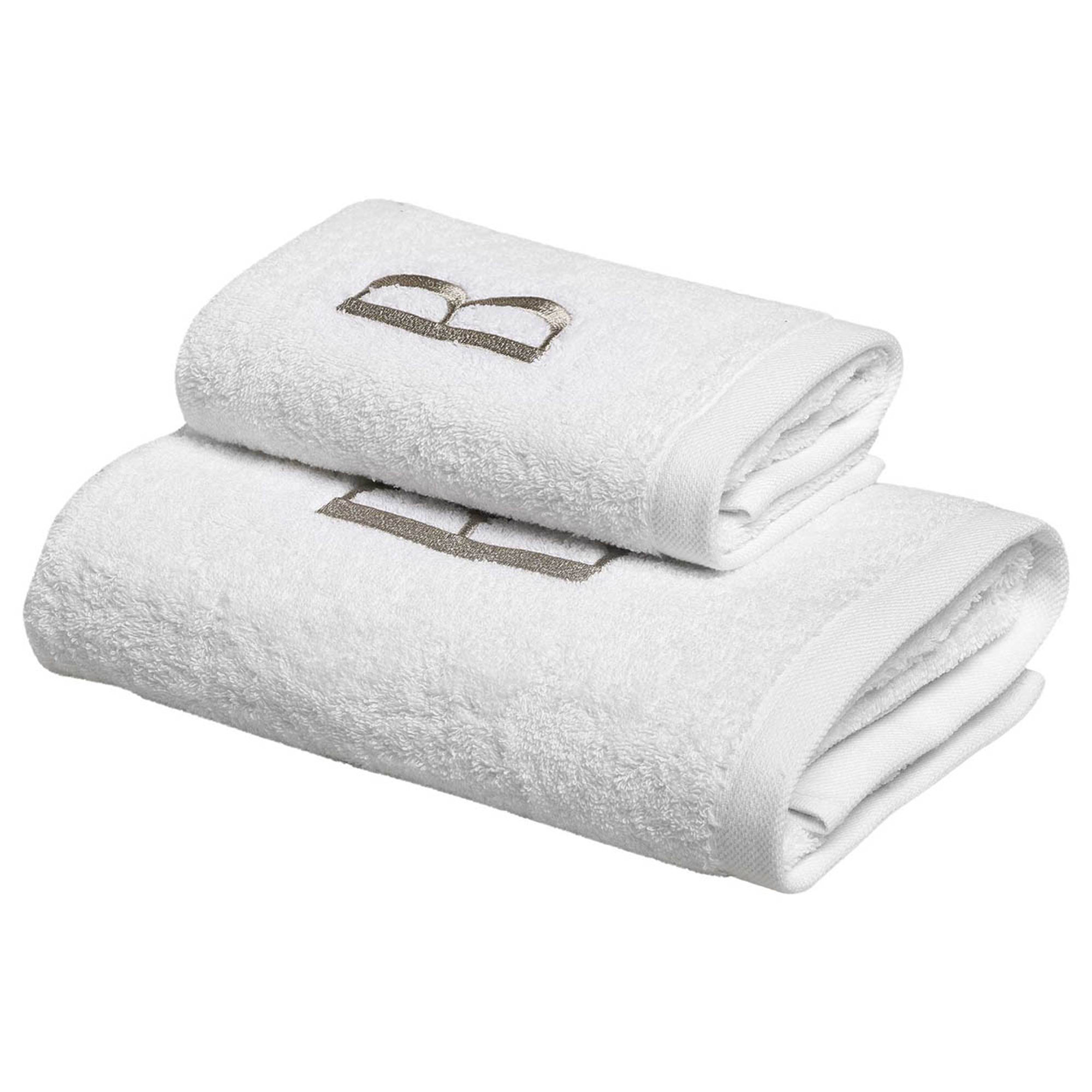MONOGRAM Sæt Håndklæde Ansigt + Gæst, B Biancoperla vista0