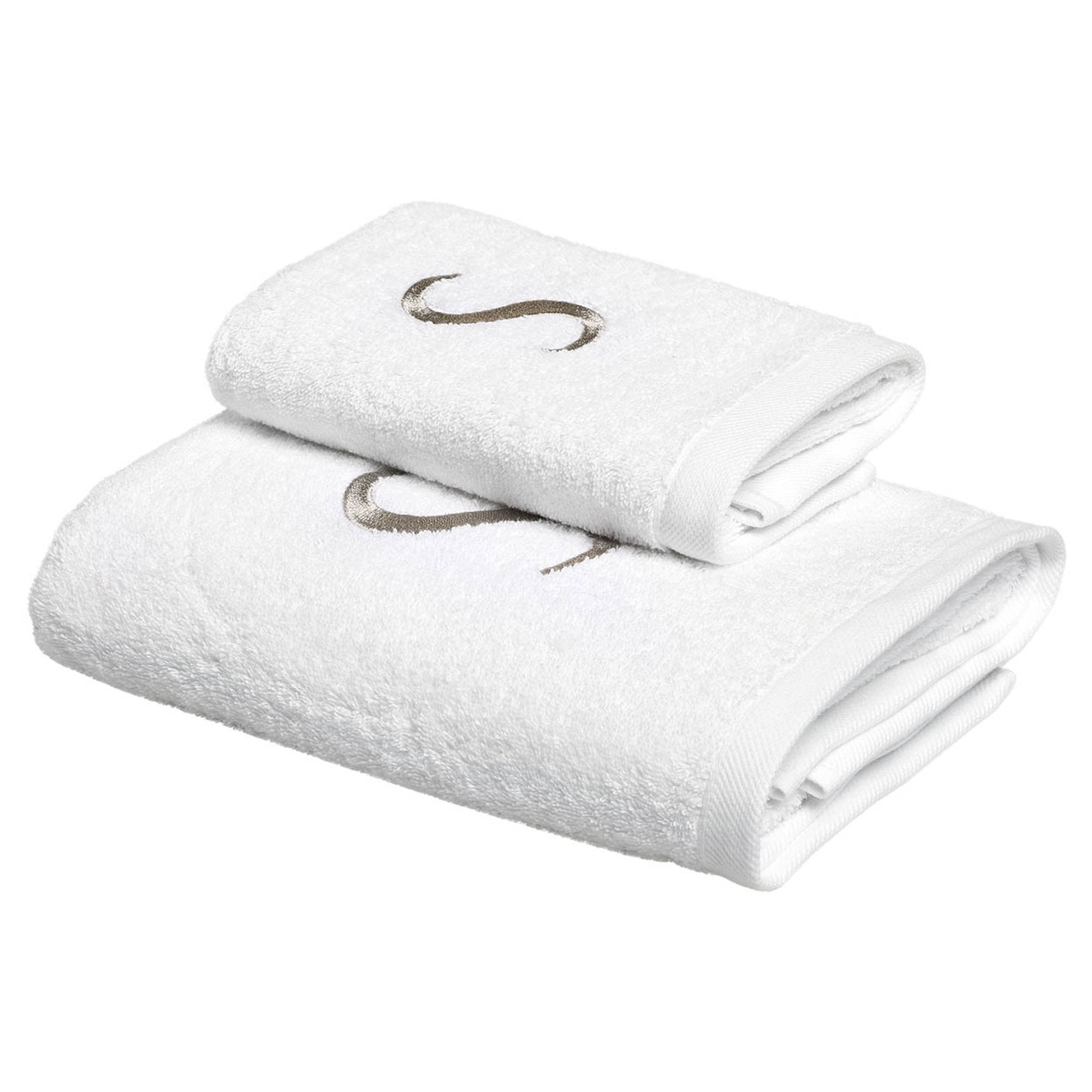MONOGRAM Set Handdoeken Gezicht + Gast, S Biancoperla vista0