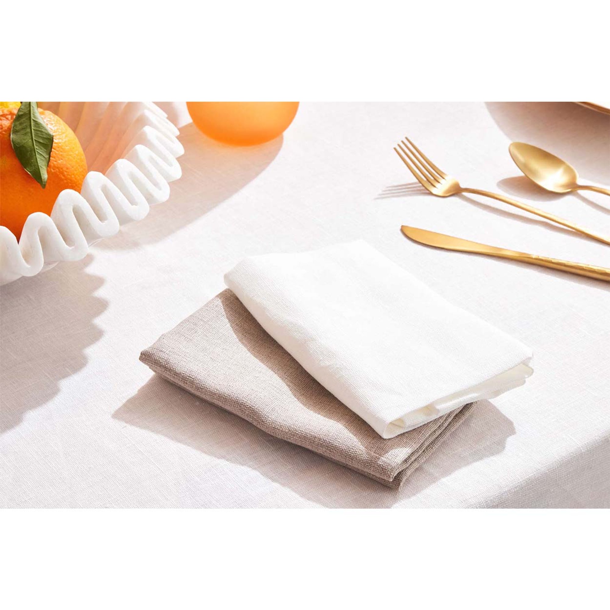 CORTINA Ensemble de 2 Serviettes, Brut Biancoperla vista2