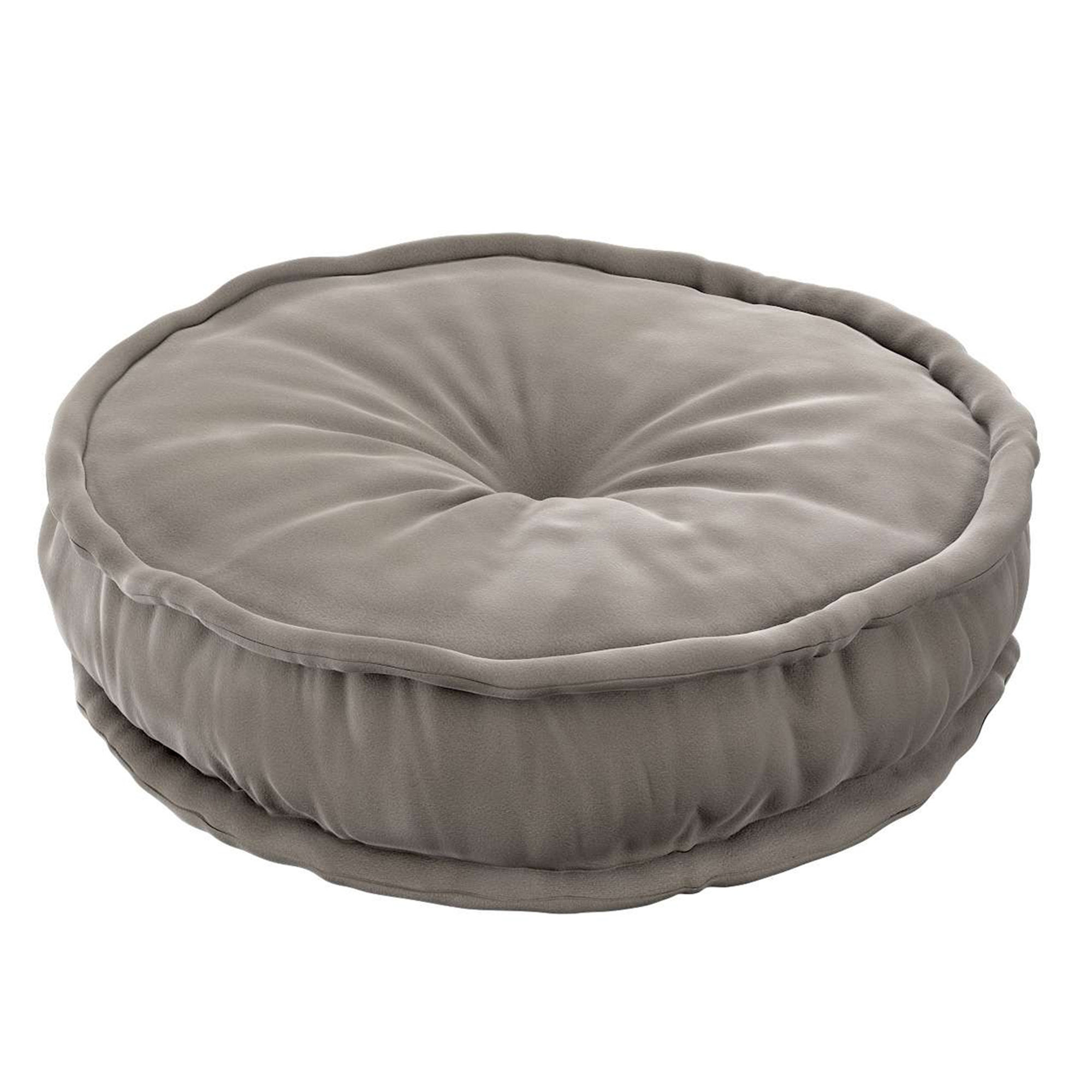 Pouf francese, 50x13 cm (Posh Velvet) - grigio/beige Yellow Tipi vista0