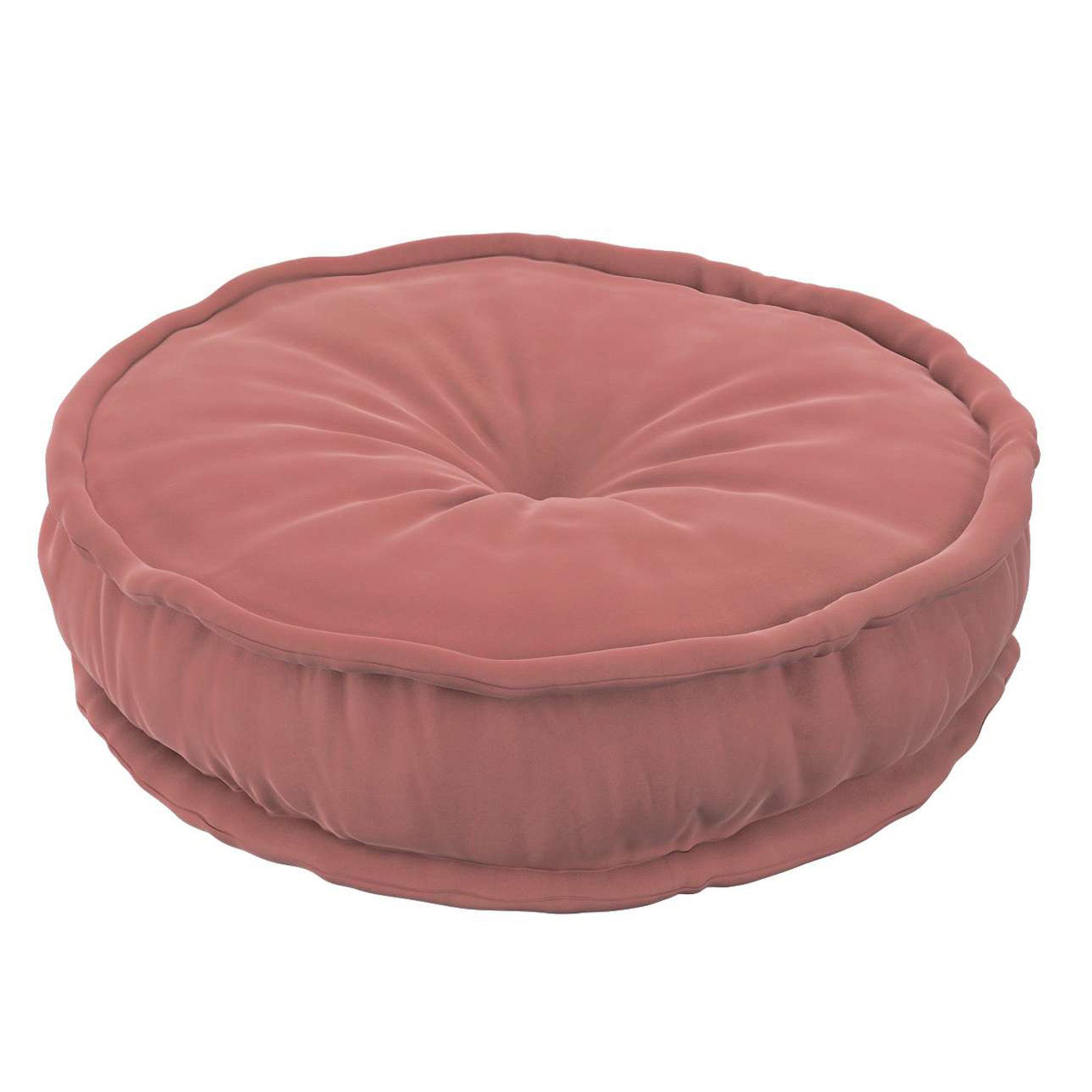 Pouf francese, 50x13 cm (Posh Velvet) - corallo Yellow Tipi vista0