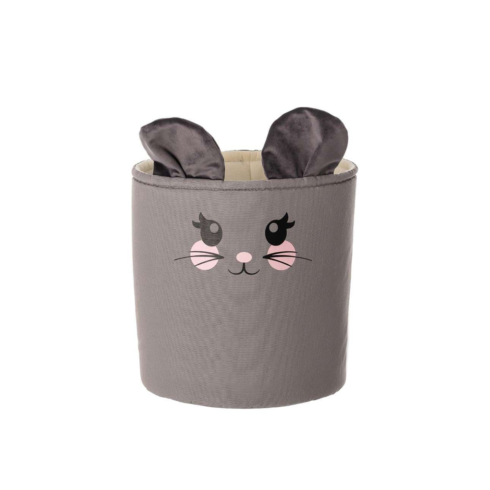 Cestino portagiochi Happy Band - Topo 25x30cm, 25x25x30cm - grigio Yellow Tipi vista0