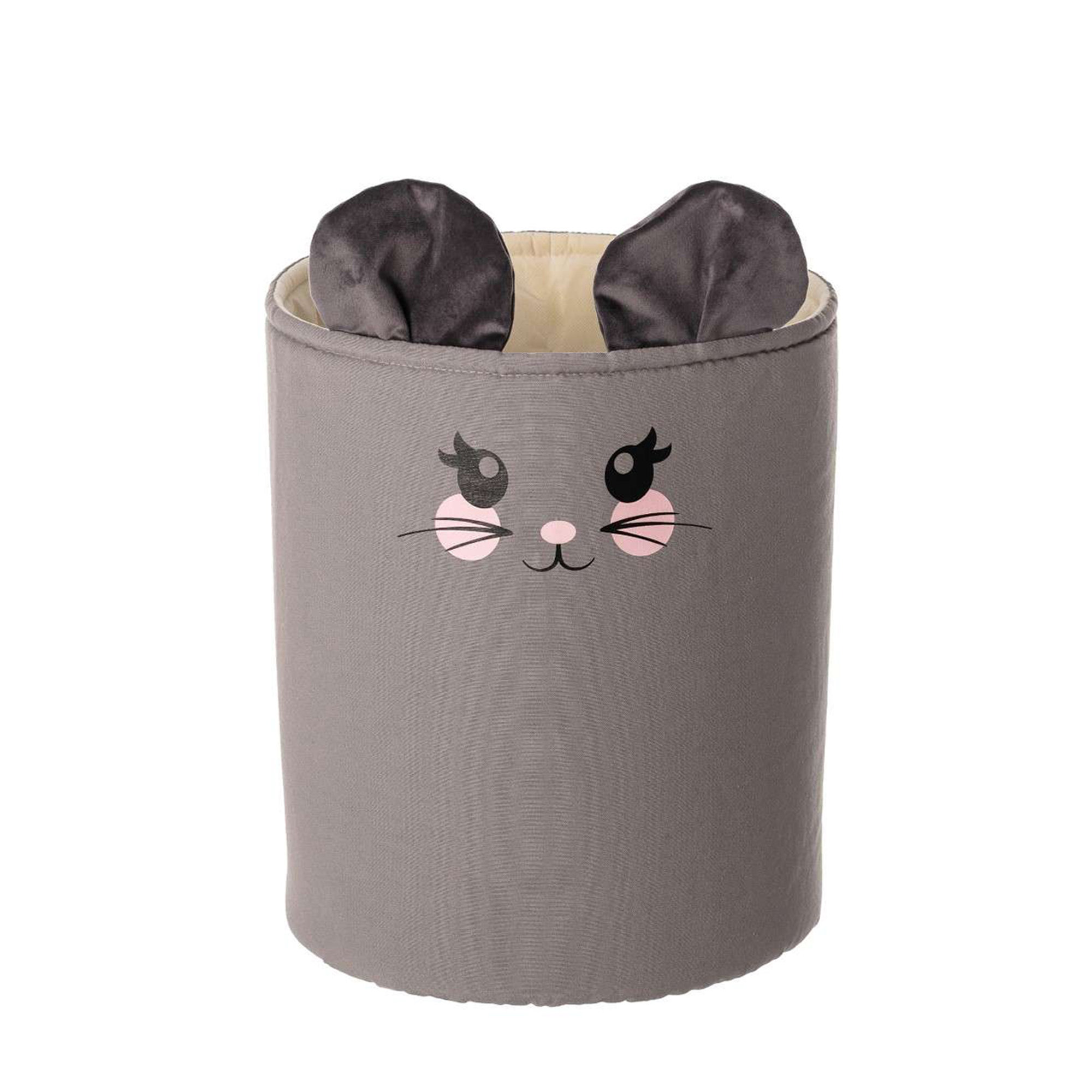 Cestino portagiochi Happy Band - Topo 30x40cm, 30x30x40cm - grigio Yellow Tipi vista0