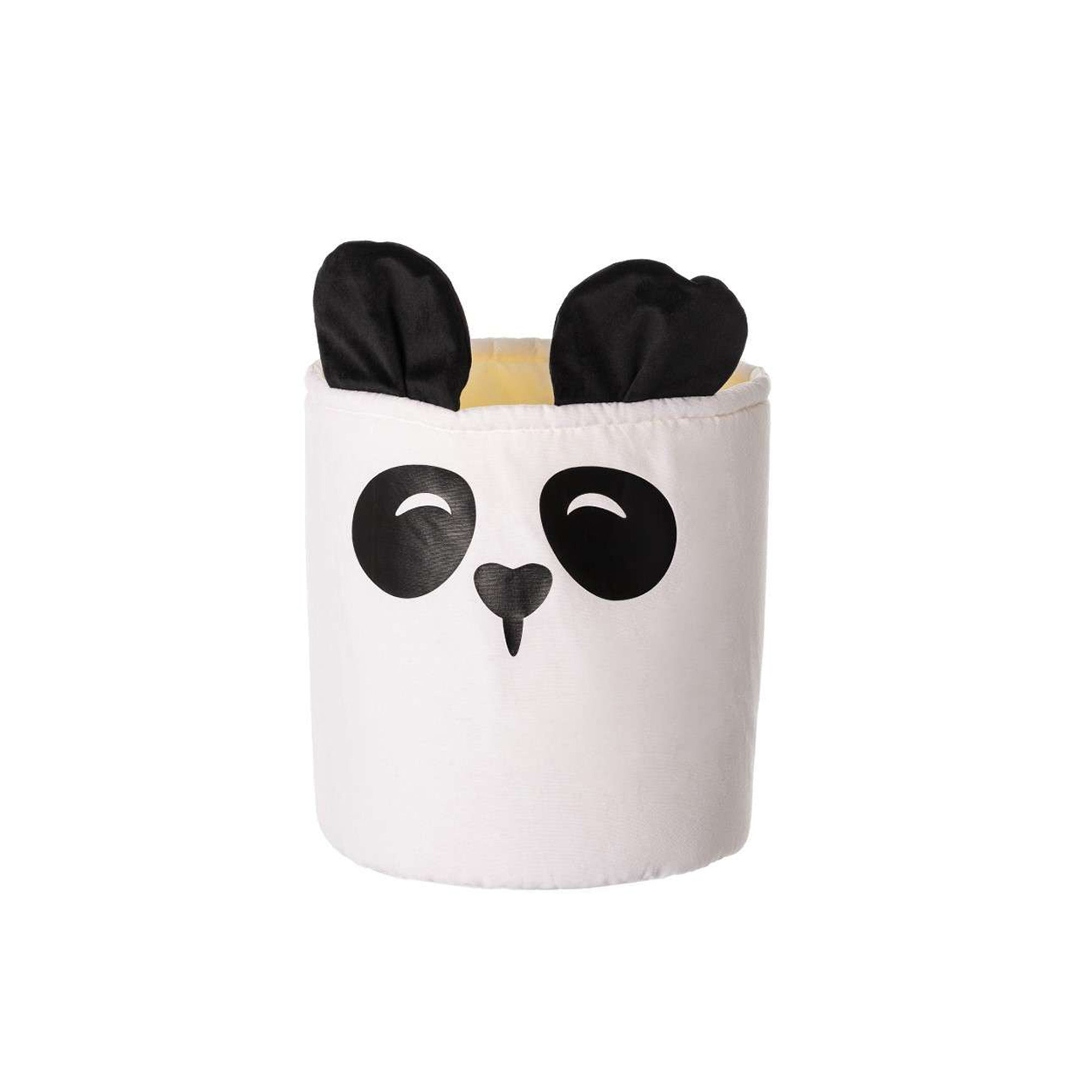 Cesto portagiochi Happy Band - Panda 25x30cm, 25x25x30cm - bianco, nero Yellow Tipi vista0