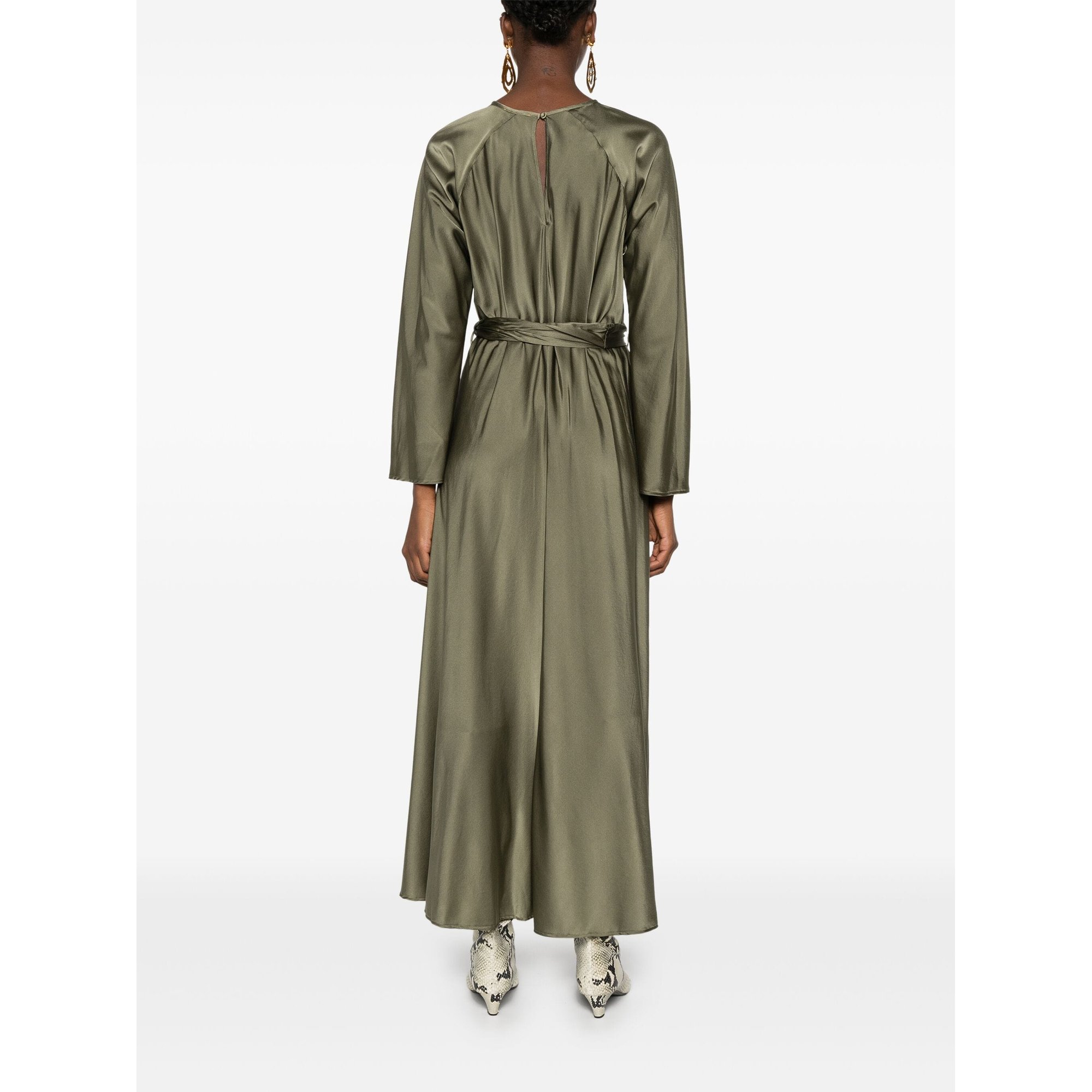 Stretch Heavy Satin Silk Sash Dress 12891mydress Forte_Forte  vista3