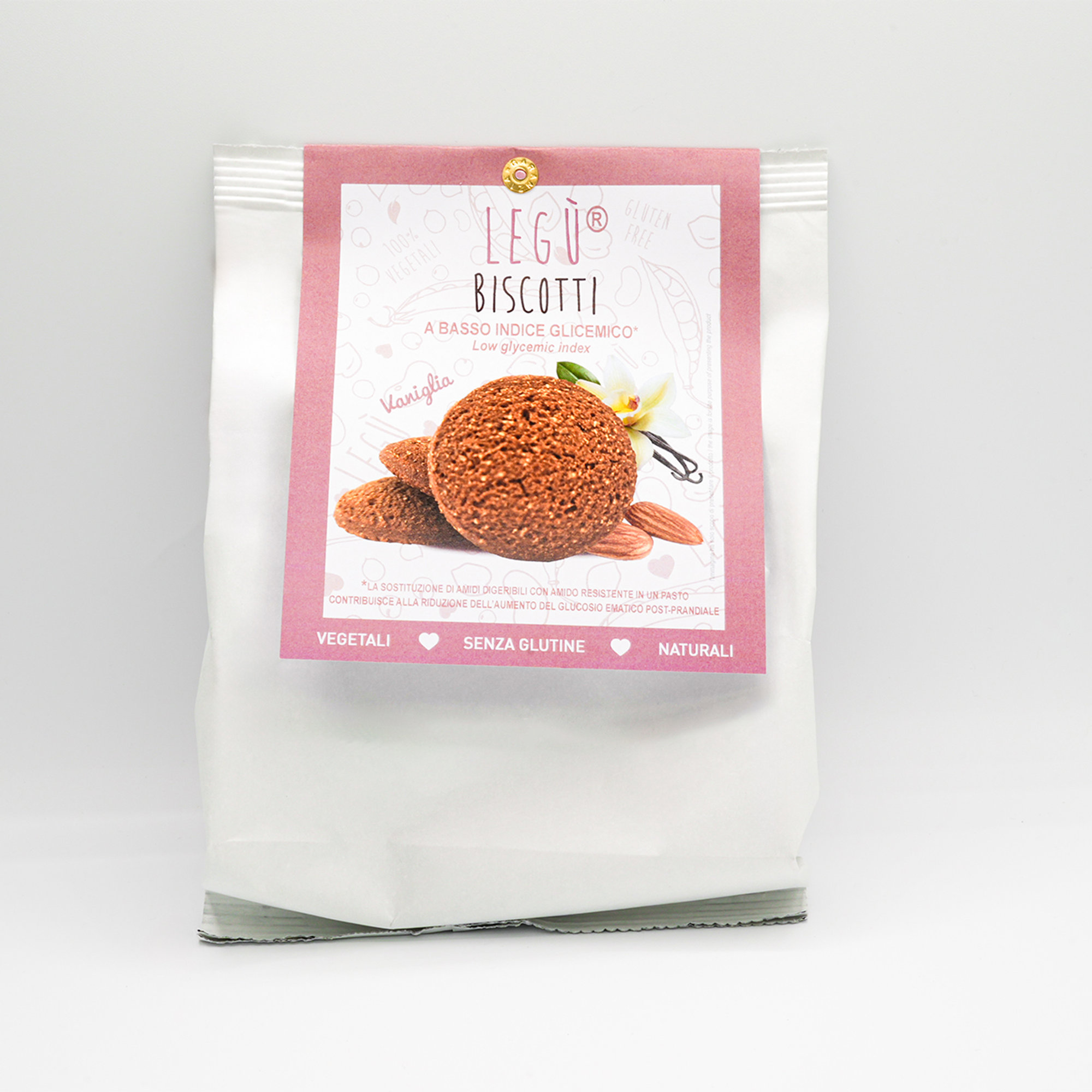 Set aus 2 Mais-, Hülsenfrüchte- und Mandelkeksen mit Vanille (140g) Legù vista0