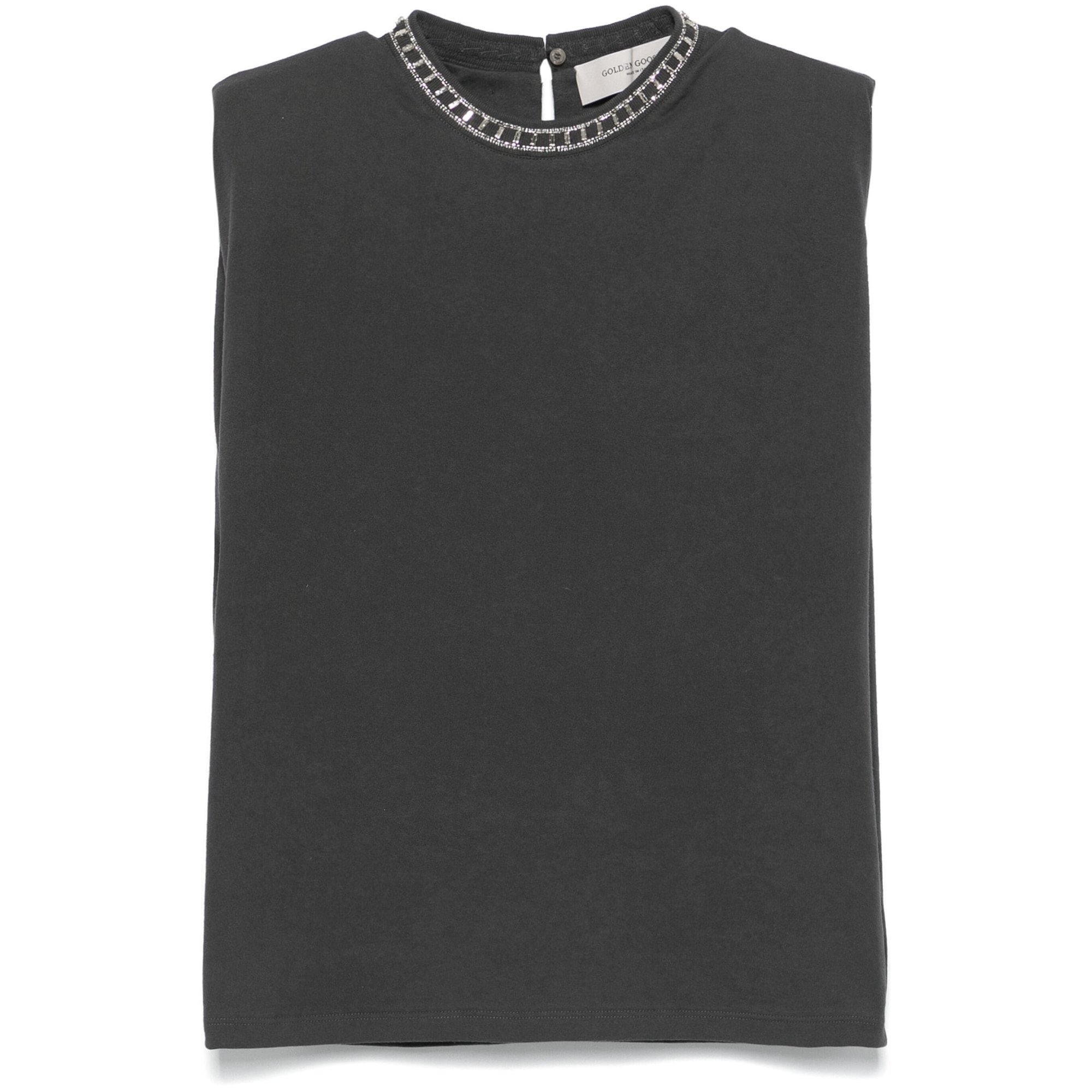 Journey W's Sleeveless Padded Shoulders T-shirt Gwp01789p00163060318 GOLDEN GOOSE vista0