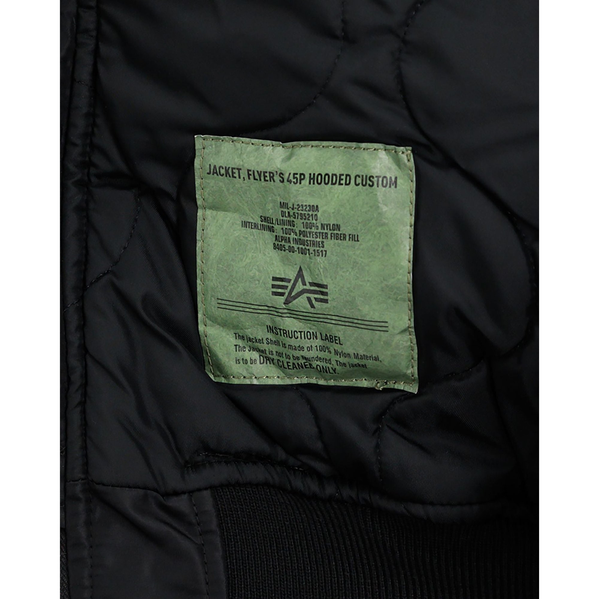 Bomber Cwu 45 Heritage Schwarz Alpha Industries vista3
