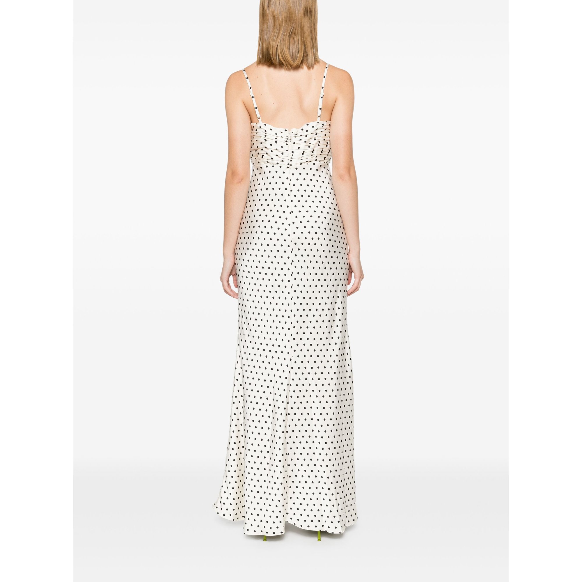 Robe Maxi Satin à Pois Crème Aw24088xc SELF-PORTRAIT vista3