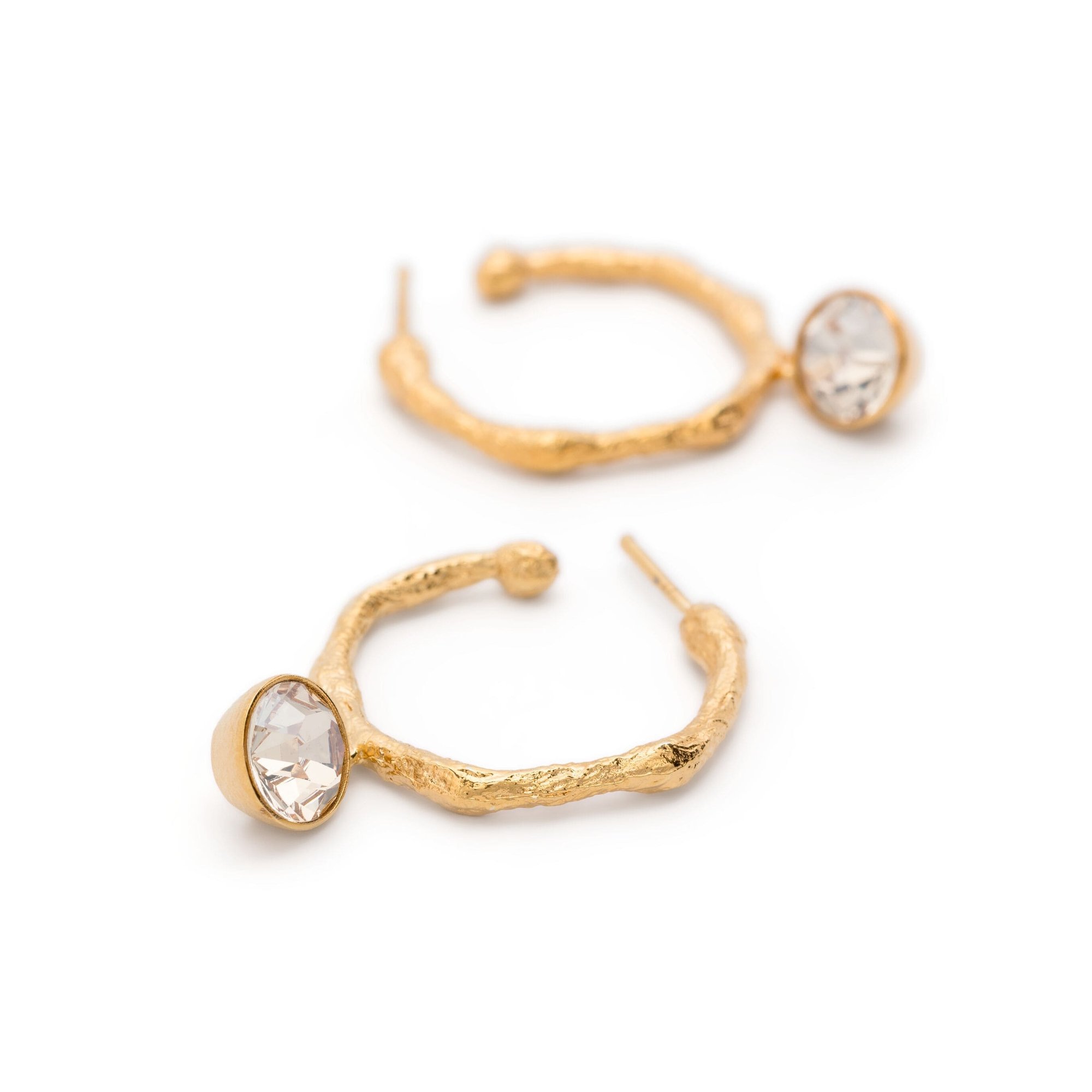 Pendientes de Aro con Colgante de Strass 12974myjewel Forte_Forte  vista1