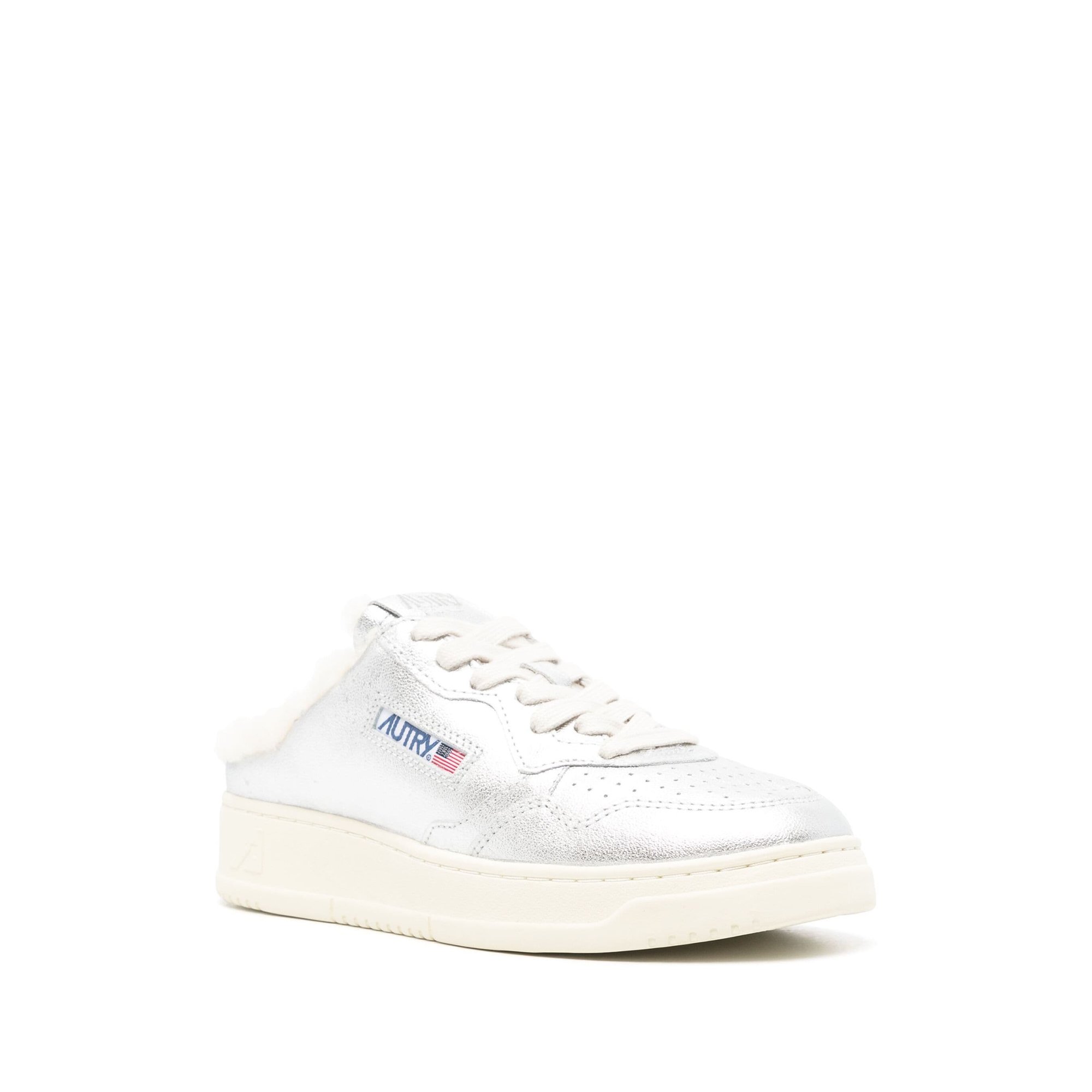 Mule Basse Femme Cuir/peau lainée Argent Mulwlr01 Autry vista1