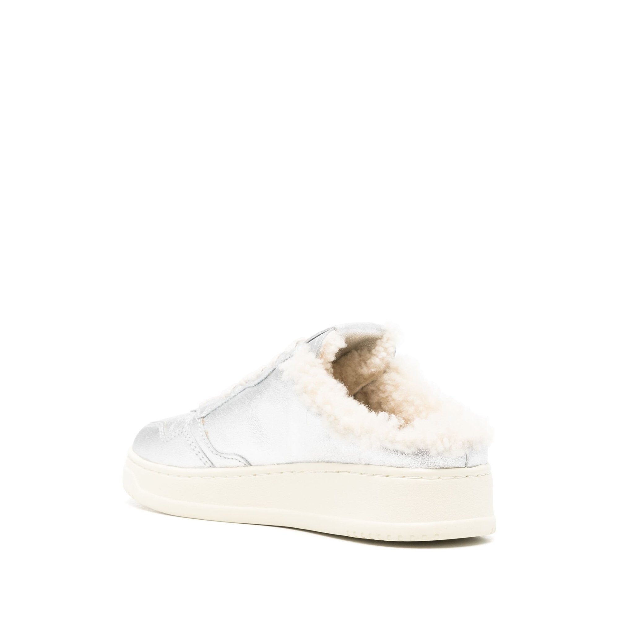 Mule Basse Femme Cuir/peau lainée Argent Mulwlr01 Autry vista2
