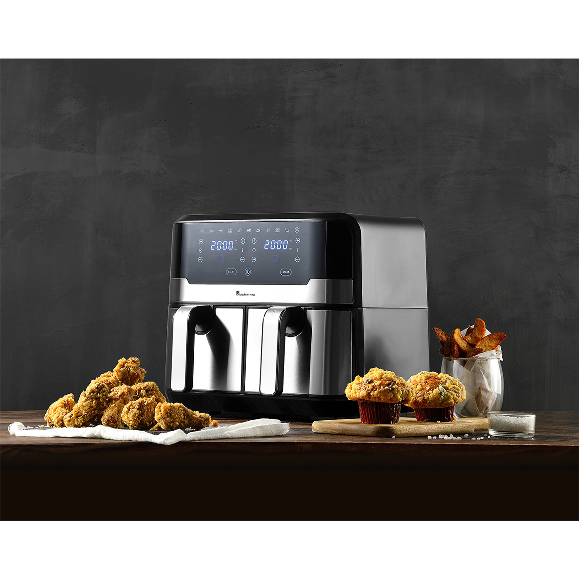 Airfryer 2400W 9L 11 programs Rocket Duo 900 MP MASTERPRO vista6