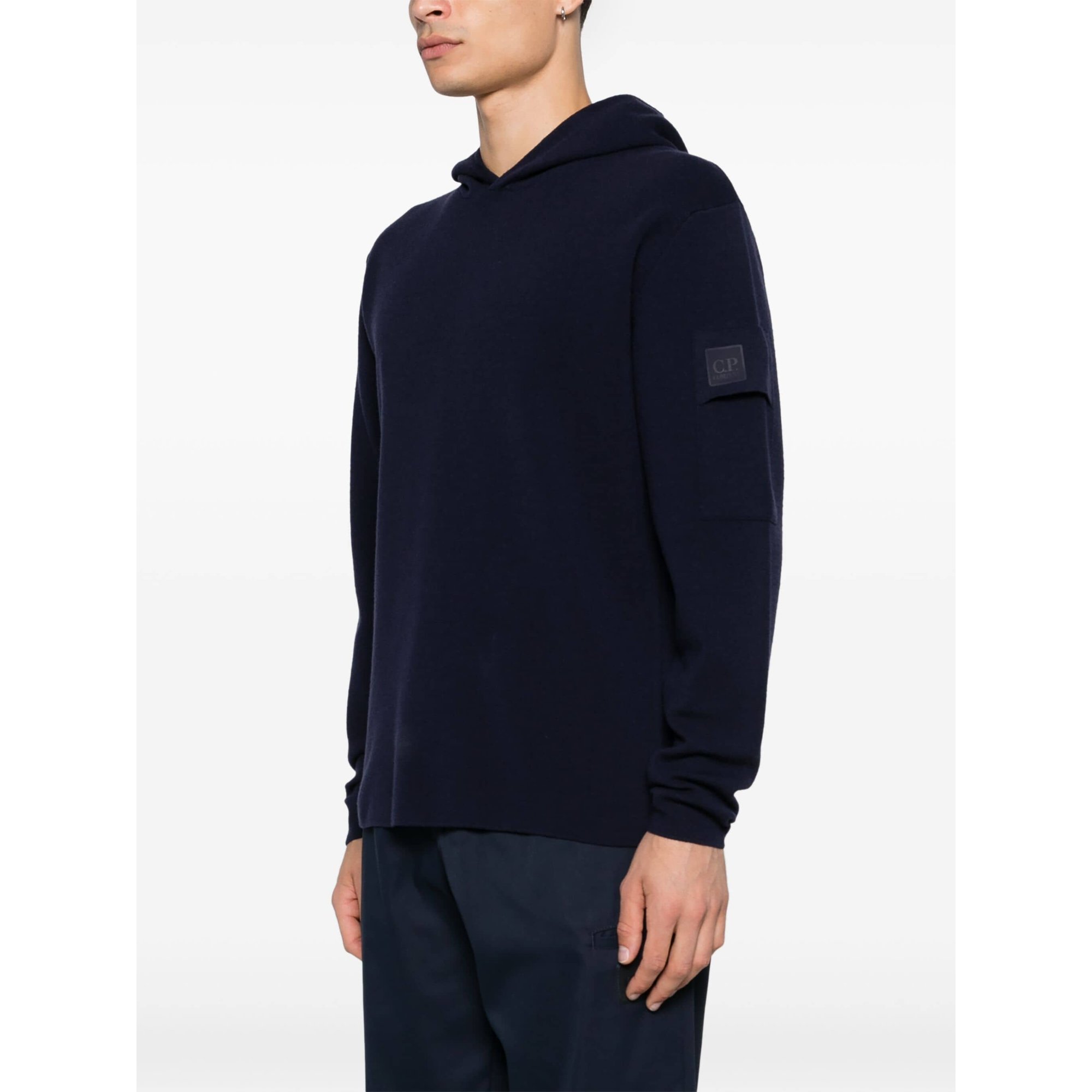 Metropolis Series Extra Fine Merino Wool Hooded Sweatshirt 17clkn014a005528a CP Company vista3