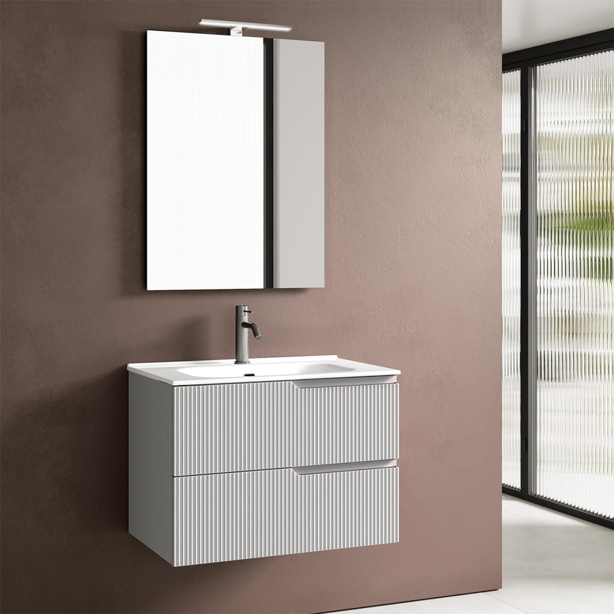 Composizione 4 pezzi ZIP bianco opaco,  L.61 P.46,5 H.190 TFT Home vista0