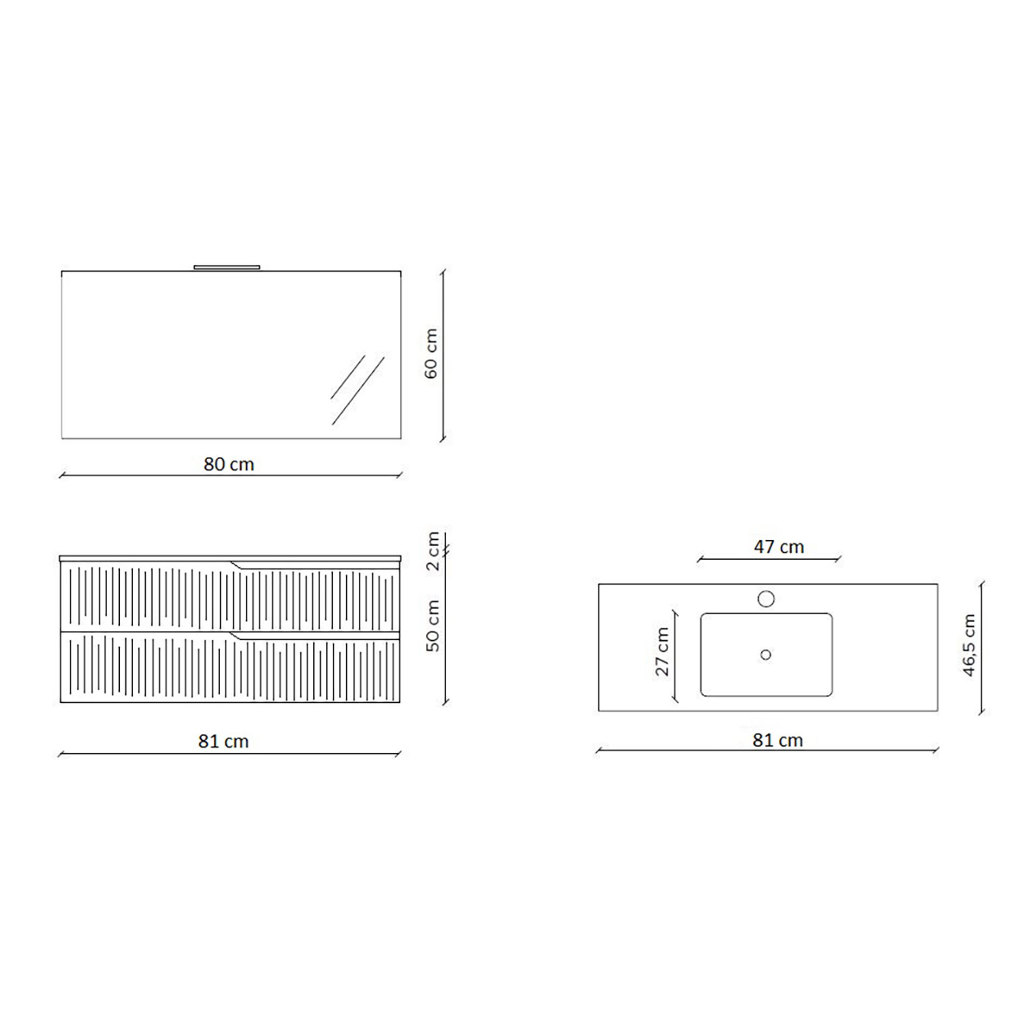 Composizione 4 pezzi ZIP grigio opaco, cm. L.81 P.46,5 H.190 TFT Home vista3